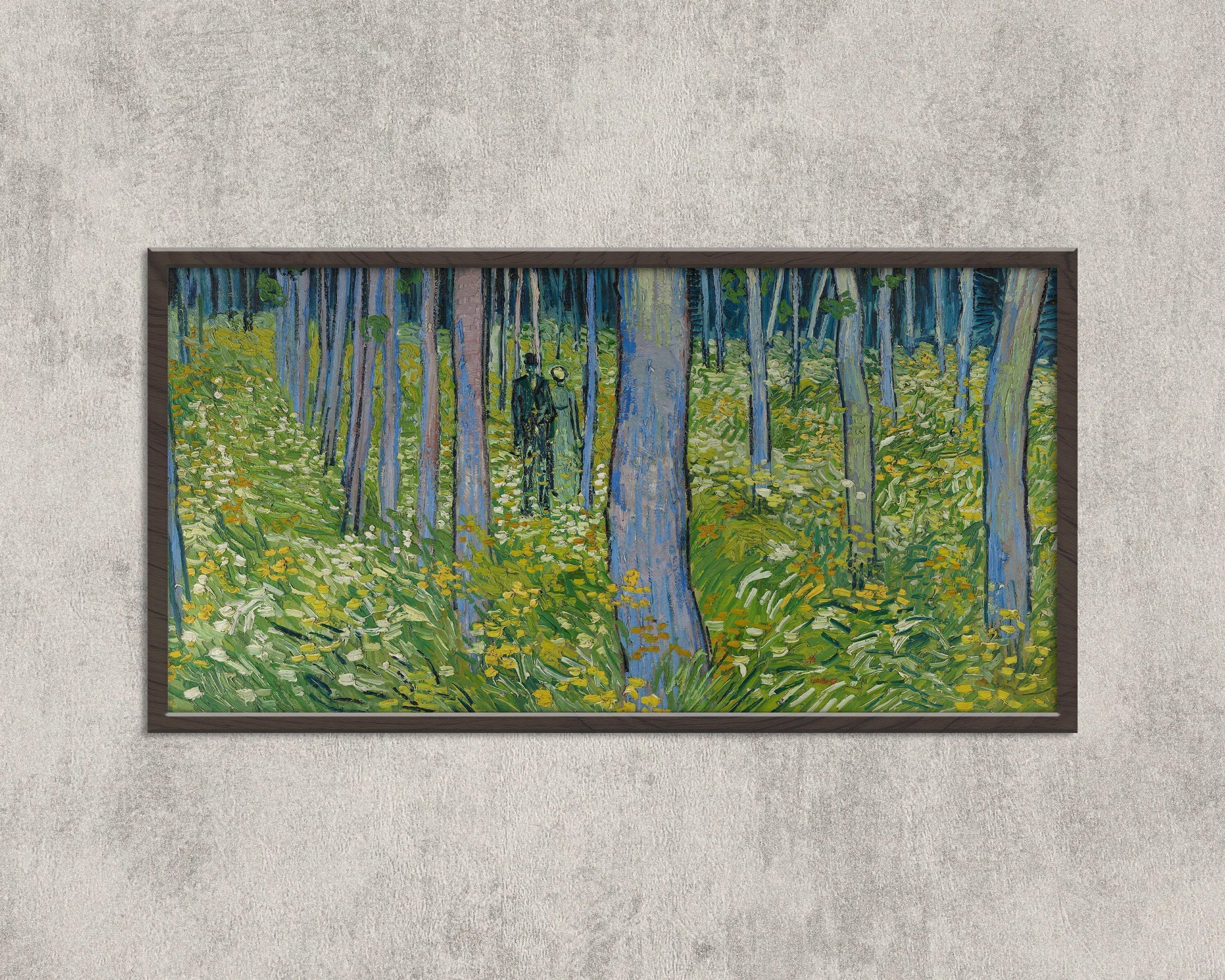 Vincent Van Gogh – Undergrowth with Two Figures | Vintage Impressionist Wide Panoramic Art (available handframed or unframed) 2x1 - 9ArtPrints