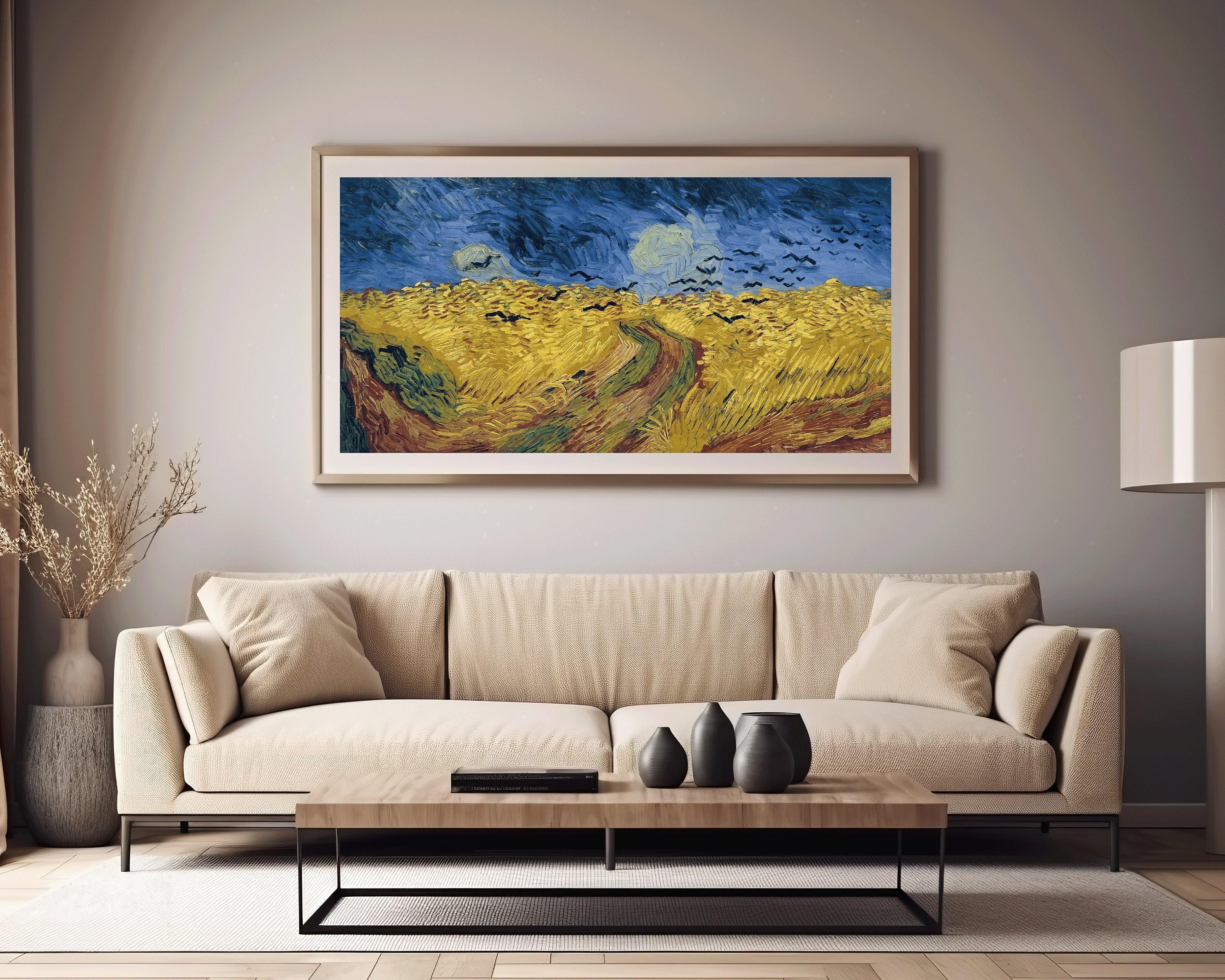 Vincent Van Gogh – Wheatfield with Crows | Vintage Impressionist Wide Panoramic Art (available handframed or unframed) 2x1 - 9ArtPrints