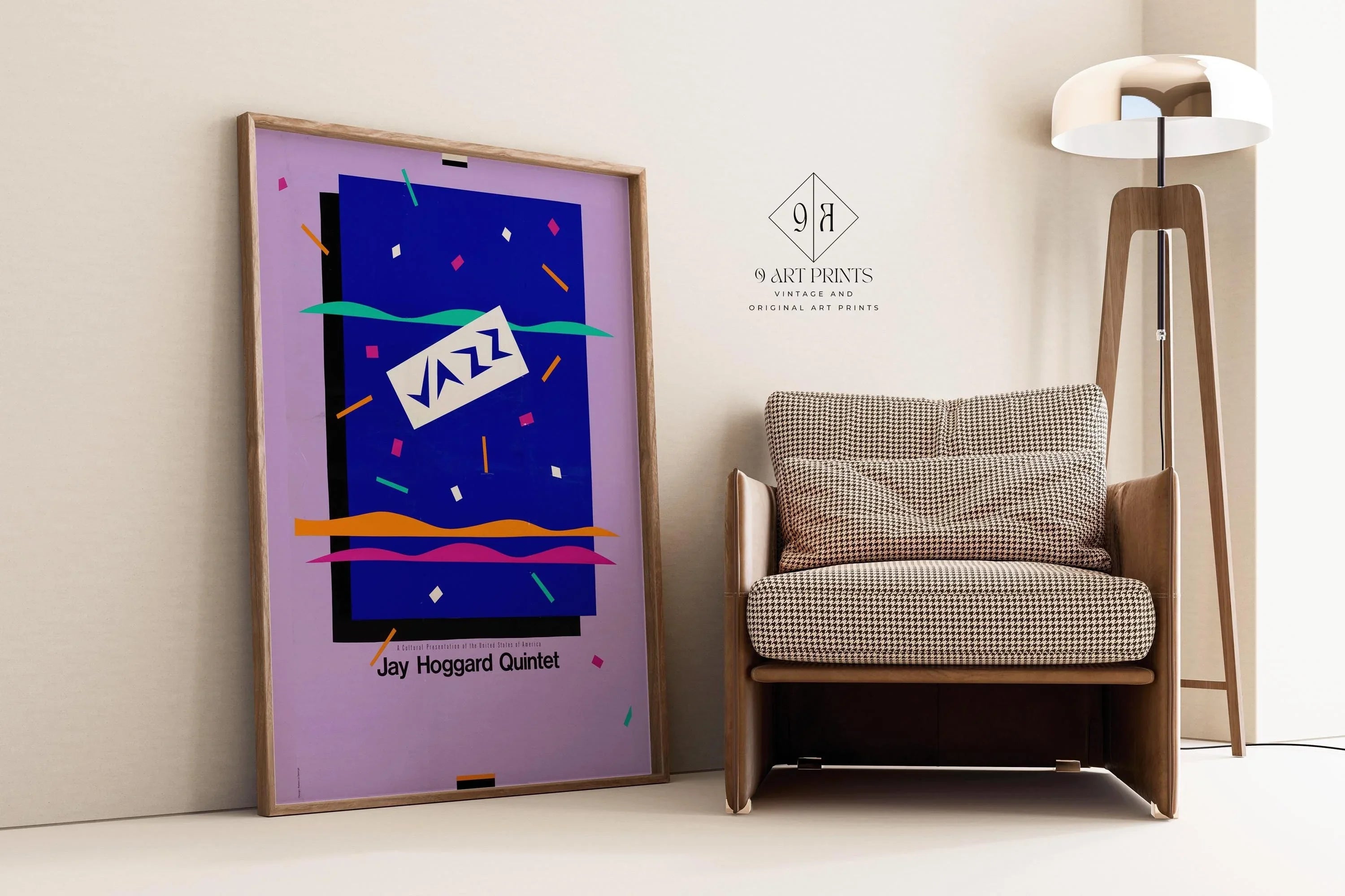 Vintage 80's Style Retro Music Poster - Jazz (USIA/Jay Hoggard Quintet) | Available handframed or unframed - 9ArtPrints