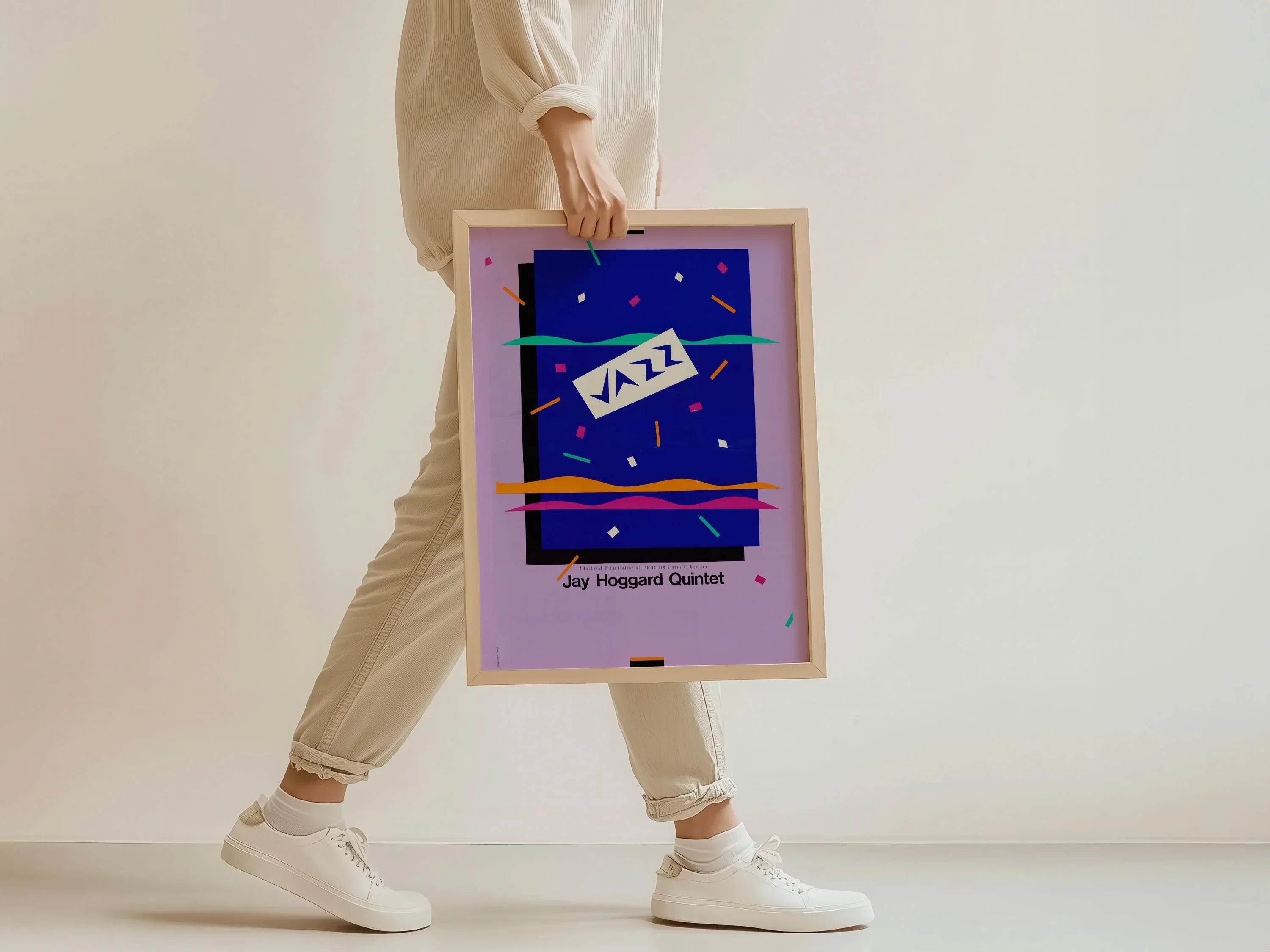 Vintage 80's Style Retro Music Poster - Jazz (USIA/Jay Hoggard Quintet) | Available handframed or unframed - 9ArtPrints