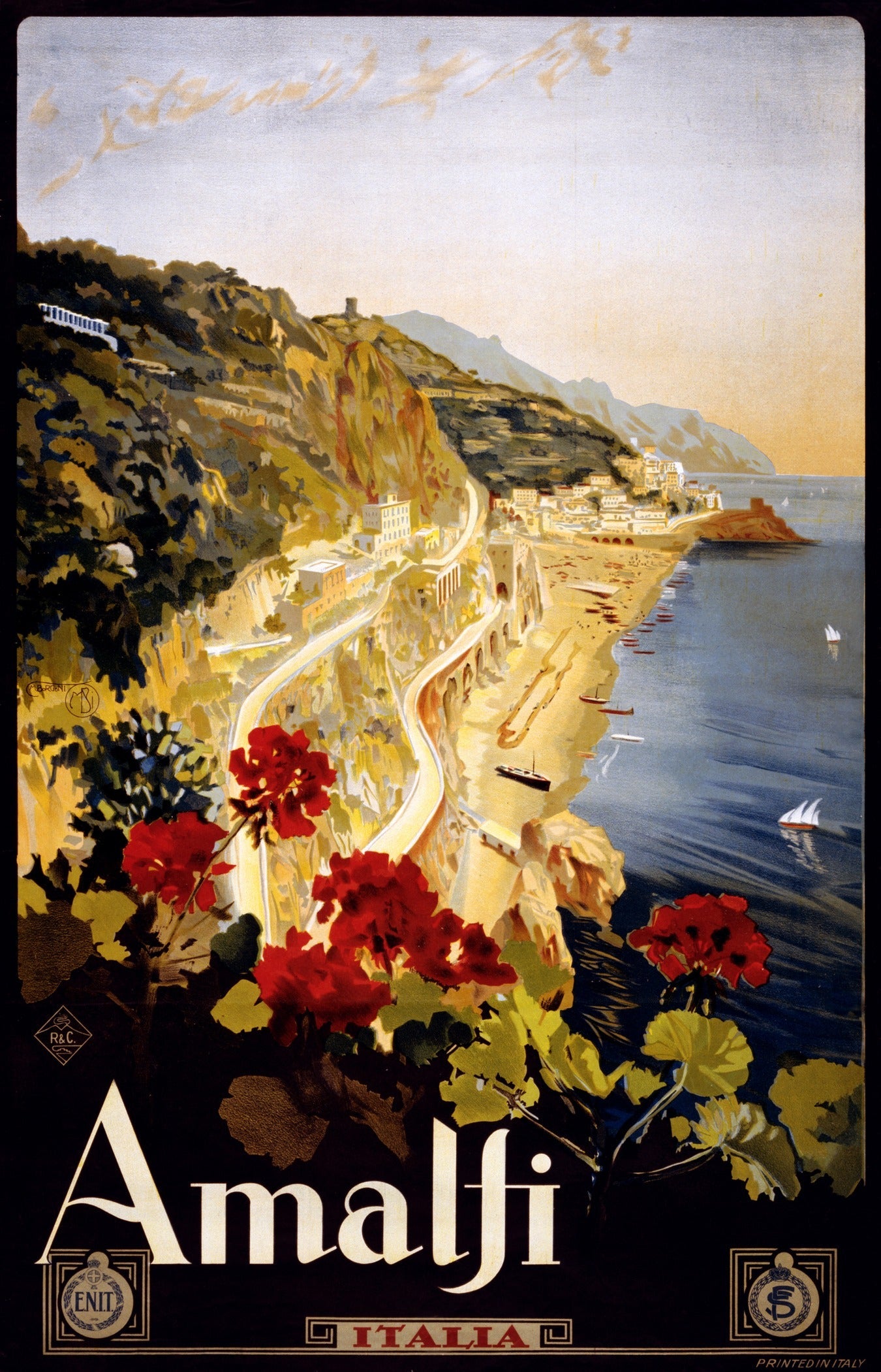Vintage Amalfi Coast — Italian Travel Poster Print - 9ArtPrints
