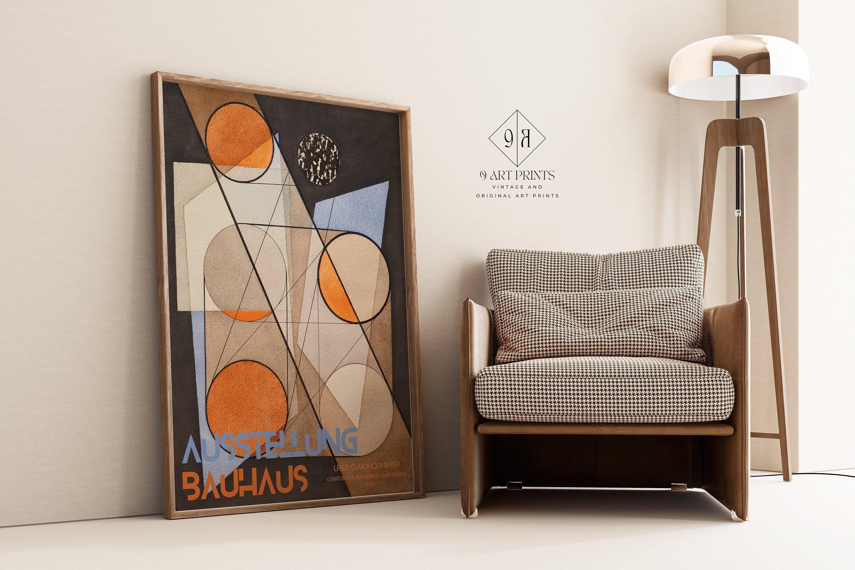 Vintage Bauhaus Exhibition Poster | László Moholy - Nagy - Composition aux cercles symétriques (1932) PRINT (available framed) - 9ArtPrints