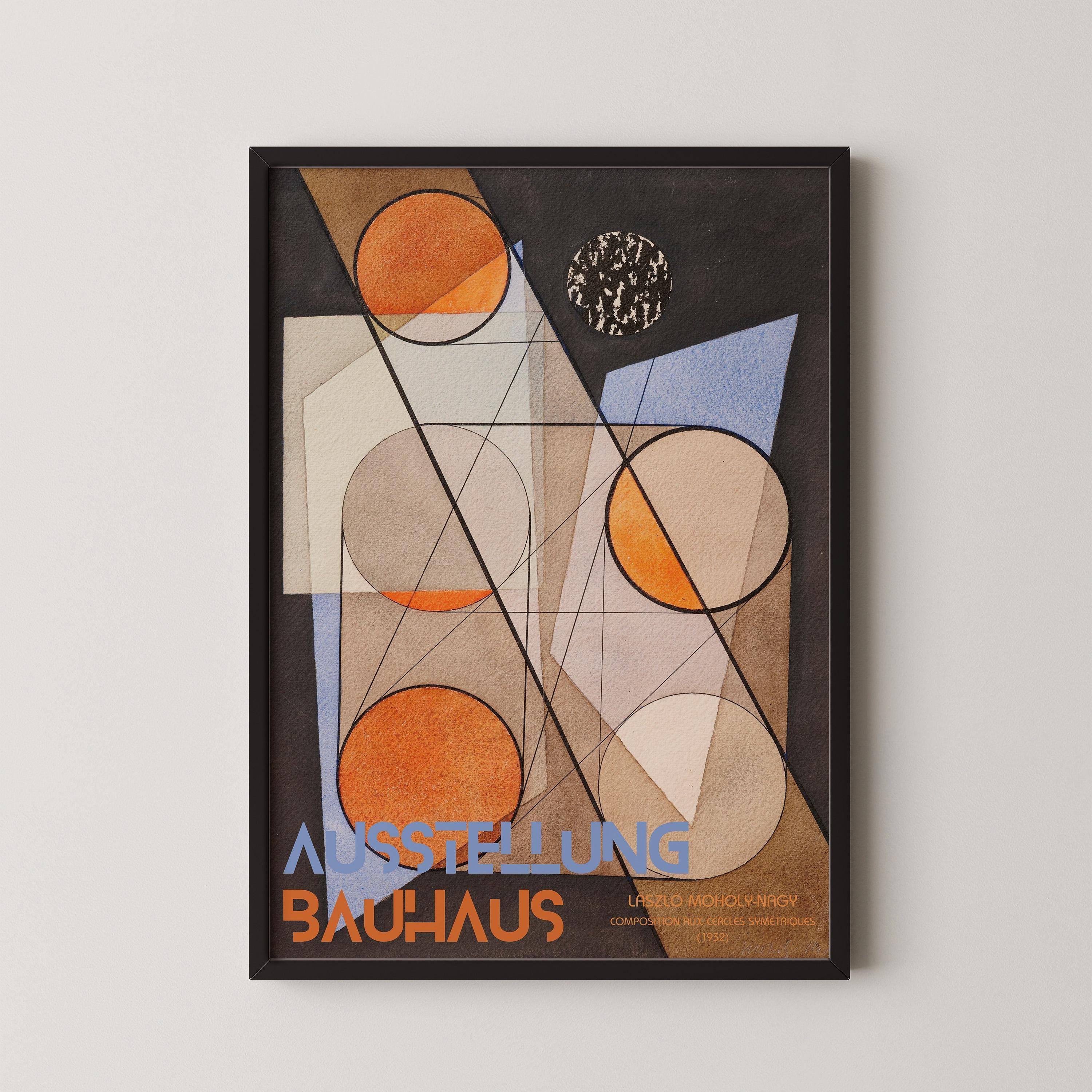 Vintage Bauhaus Exhibition Poster | László Moholy - Nagy - Composition aux cercles symétriques (1932) PRINT (available framed) - 9ArtPrints
