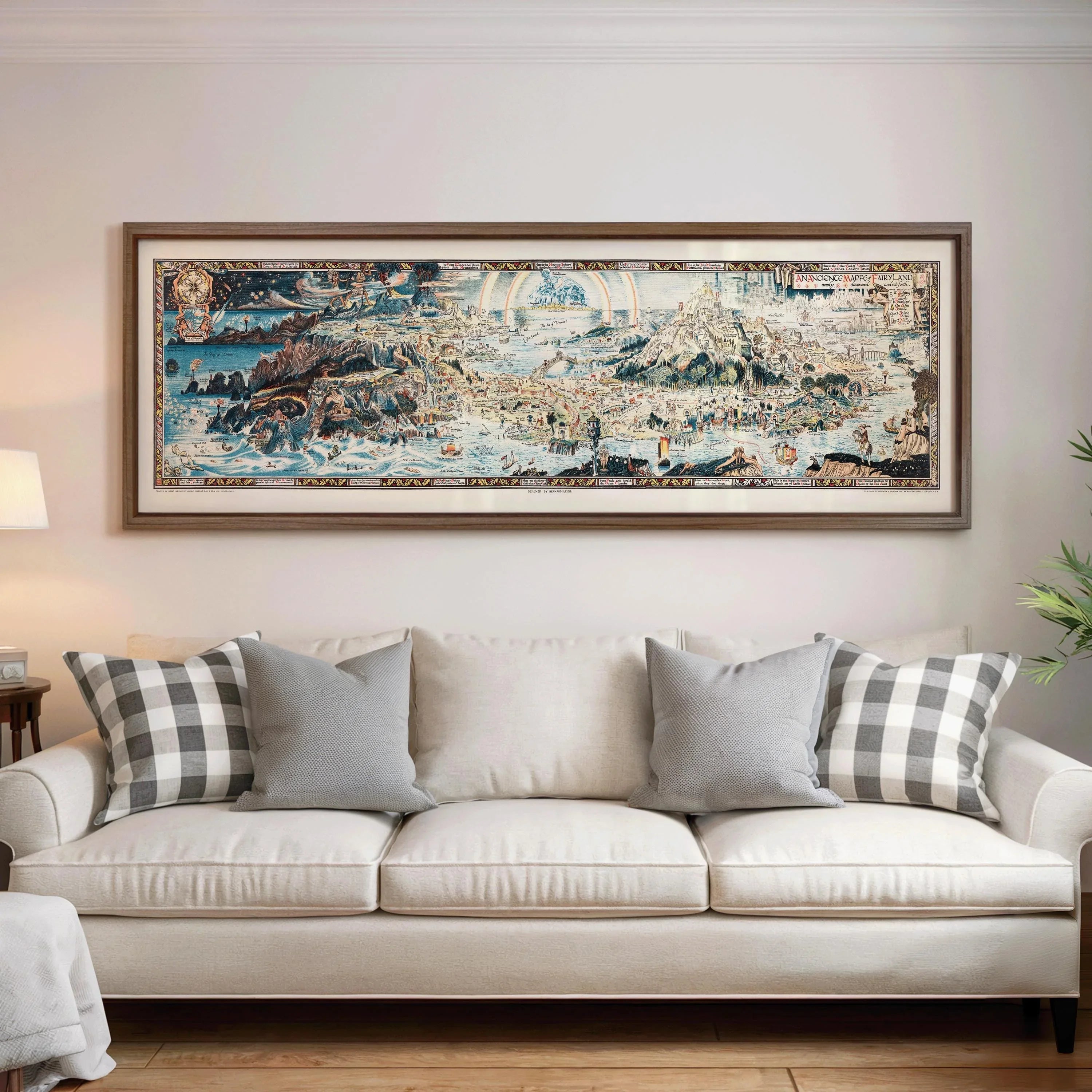 Vintage Fairytale Map Print: Detailed Fairyland Art for Kid's Room - 9ArtPrints