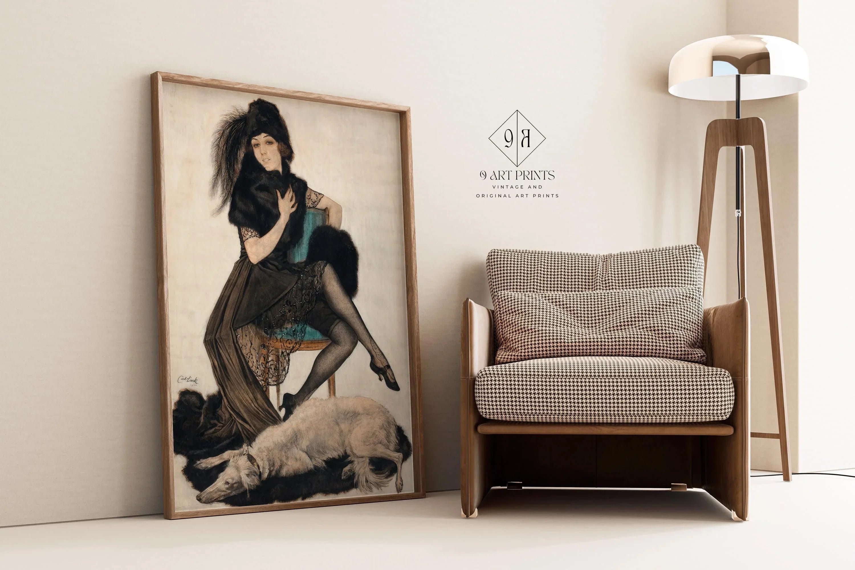 Vintage Glam: Fur, Lace, and Attitude - POSING by Carl Link | 1920's Elegance | Vintage Artwork Available handframed or unframed - 9ArtPrints