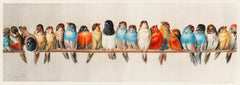 Vintage Illustration — Birds on a Wire | Fine Art Print