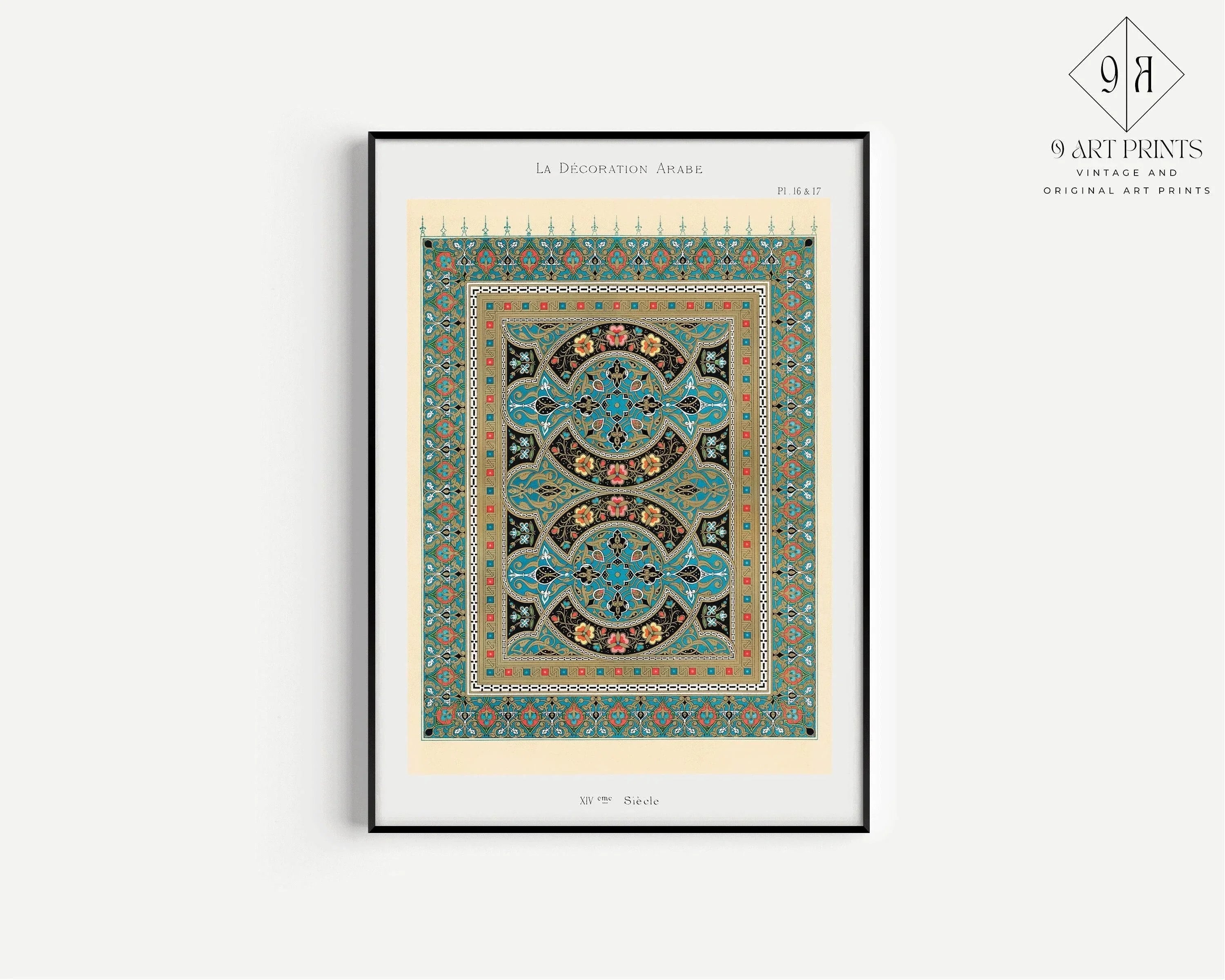 Vintage Islamic Art Print: Arabian Pattern by Emille Prisses D'Avennes - 9ArtPrints