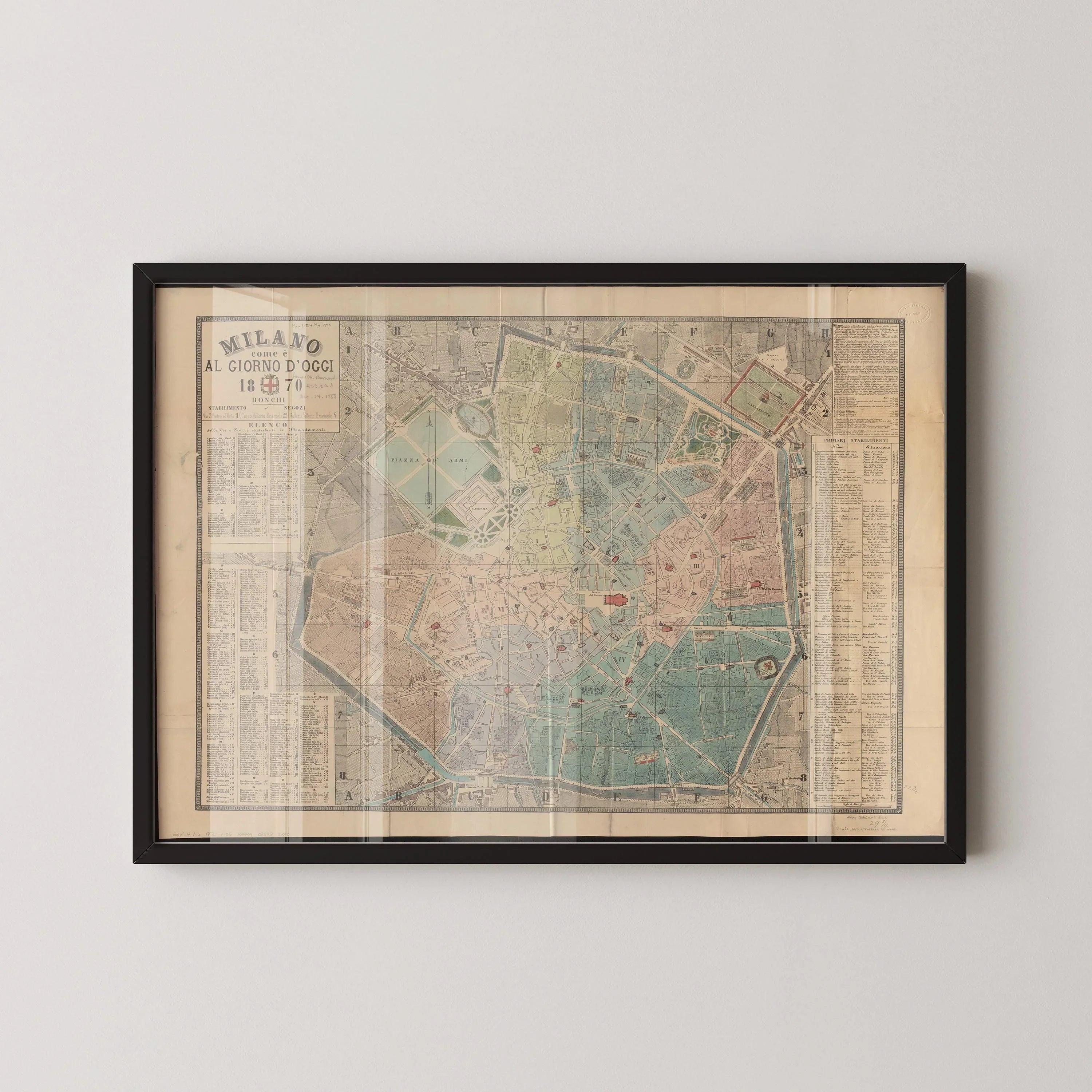 Vintage Milan Italy Map Print