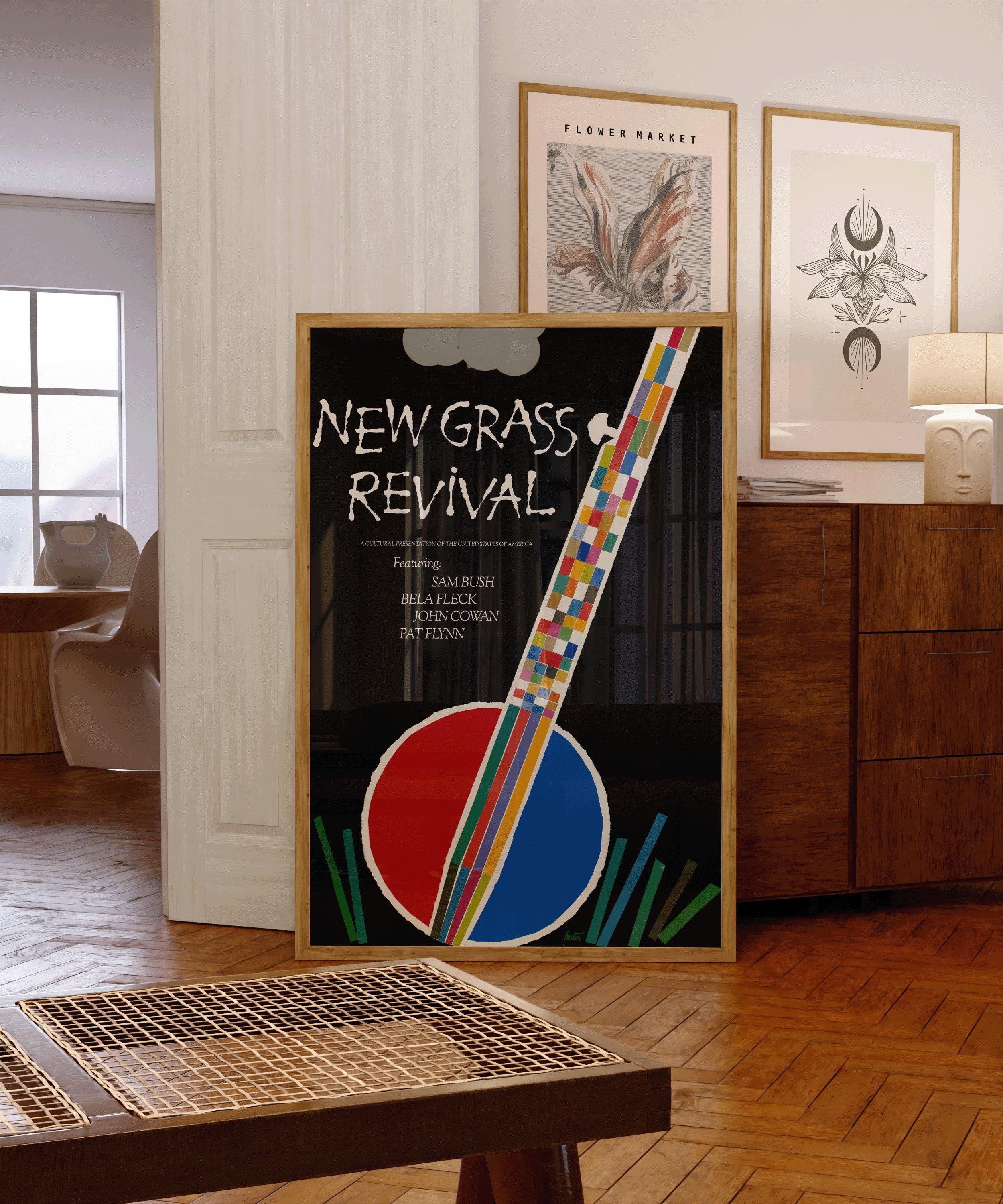 Vintage Music Poster - Bluegrass (USIA/New Grass Revival) | Our Most Popular Music Poster Available handframed or unframed - 9ArtPrints