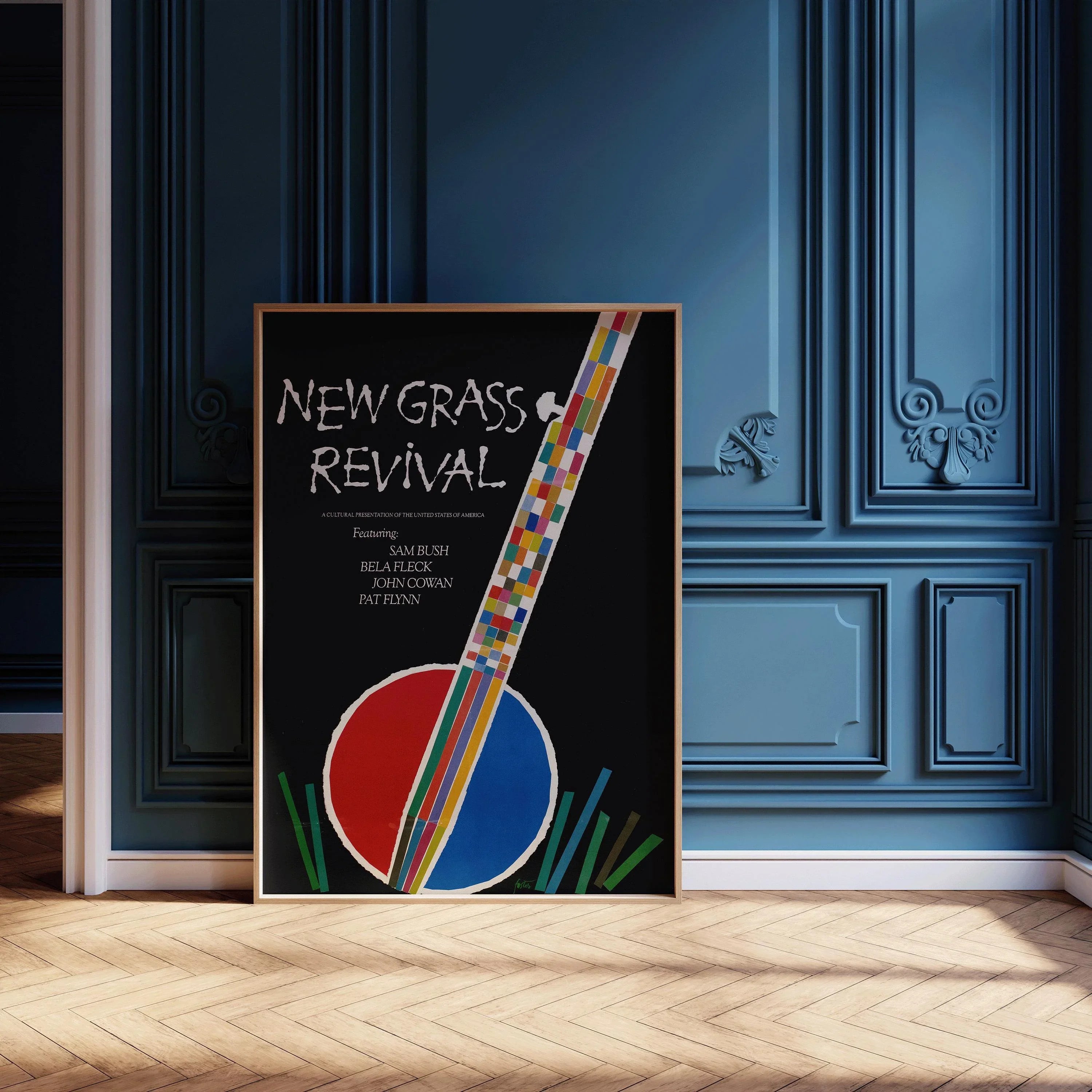 Vintage Music Poster - Bluegrass (USIA/New Grass Revival) | Our Most Popular Music Poster Available handframed or unframed - 9ArtPrints