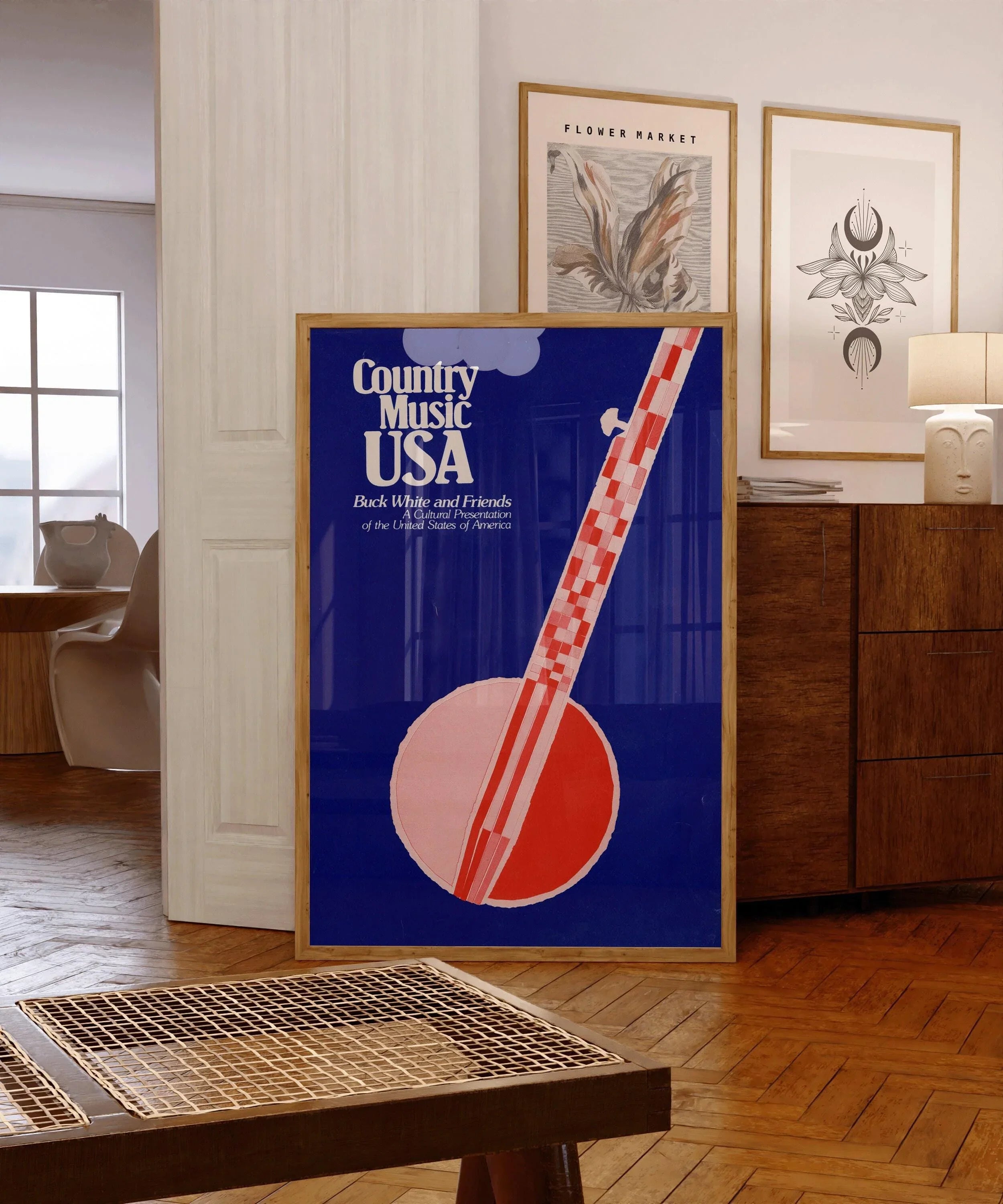 Vintage Music Poster - Country Music Buck White and Friends (USIA) | Available handframed or unframed - 9ArtPrints