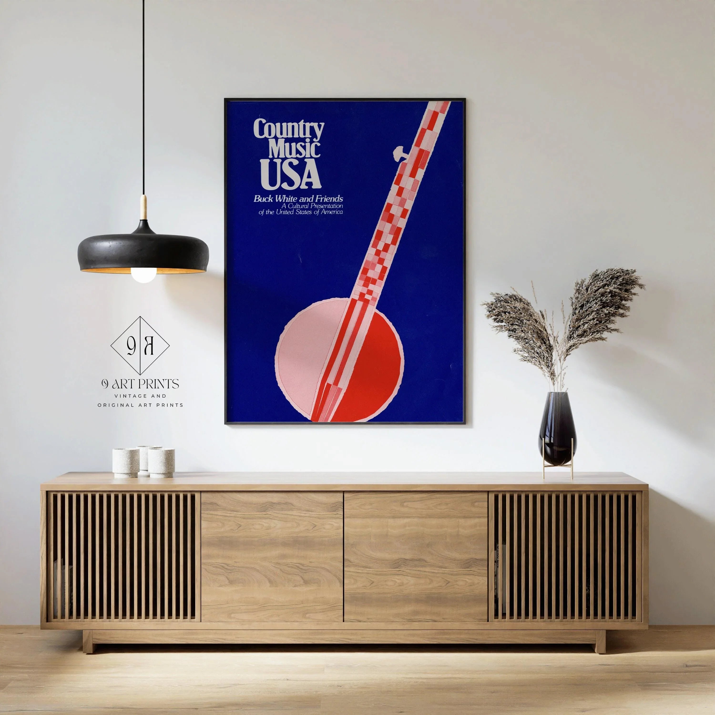 Vintage Music Poster - Country Music Buck White and Friends (USIA) | Available handframed or unframed - 9ArtPrints