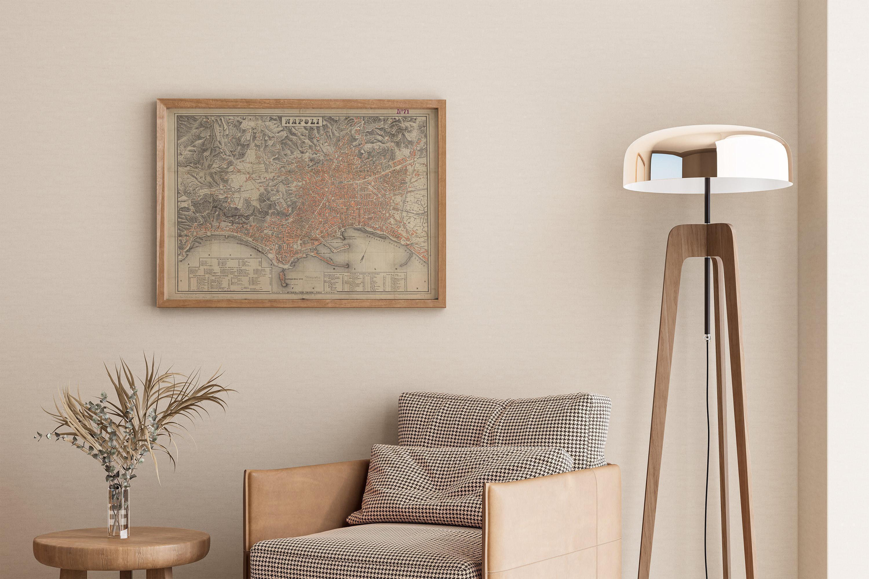 Vintage Naples Map Print (available handframed or unframed) - 9ArtPrints