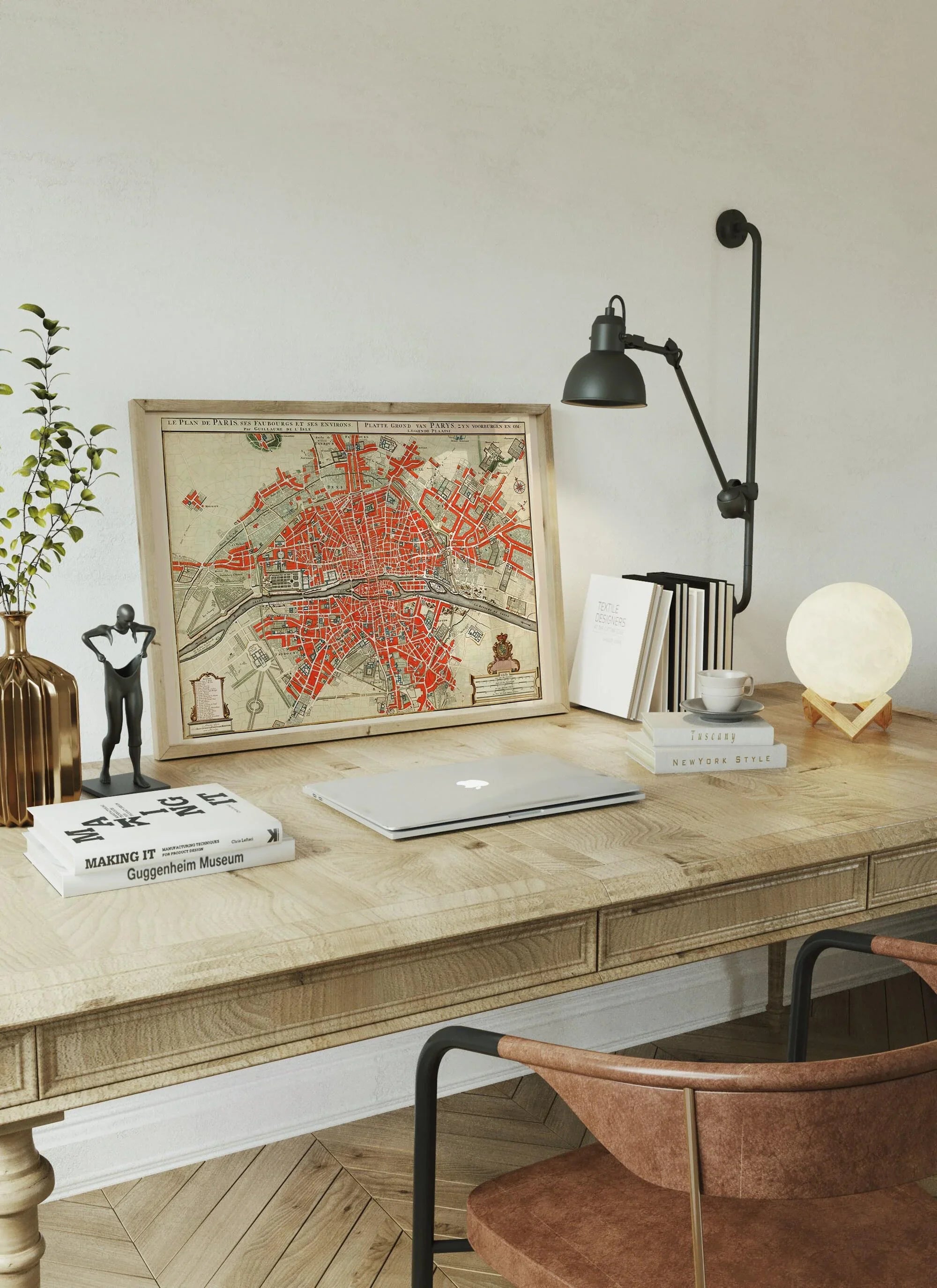 Vintage Paris Map Print