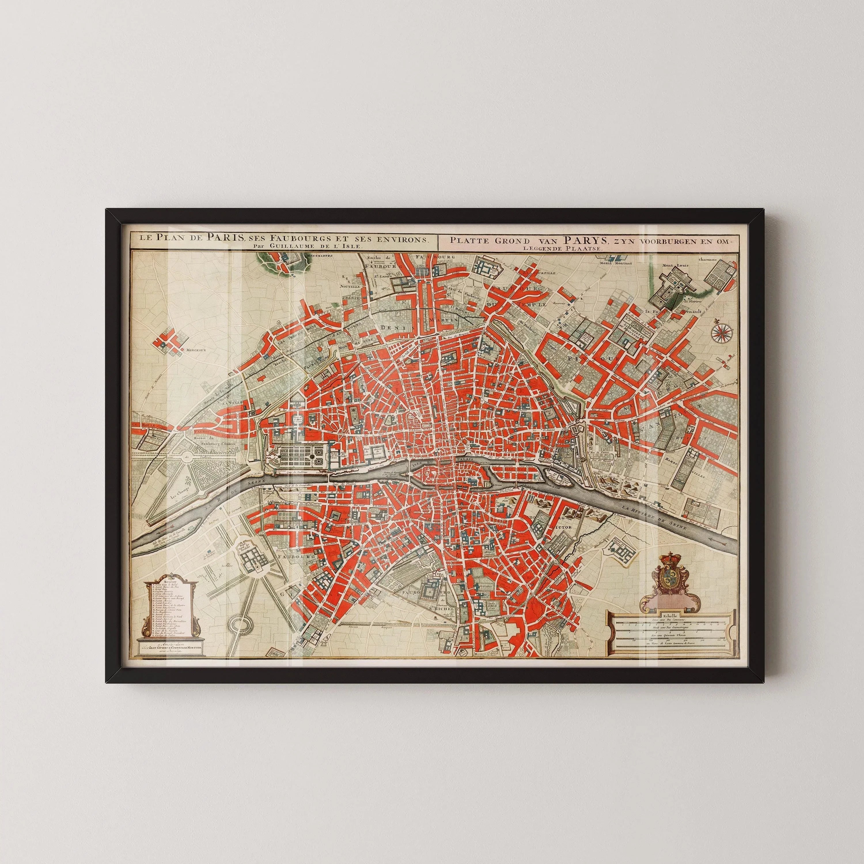 Vintage Paris Map Print