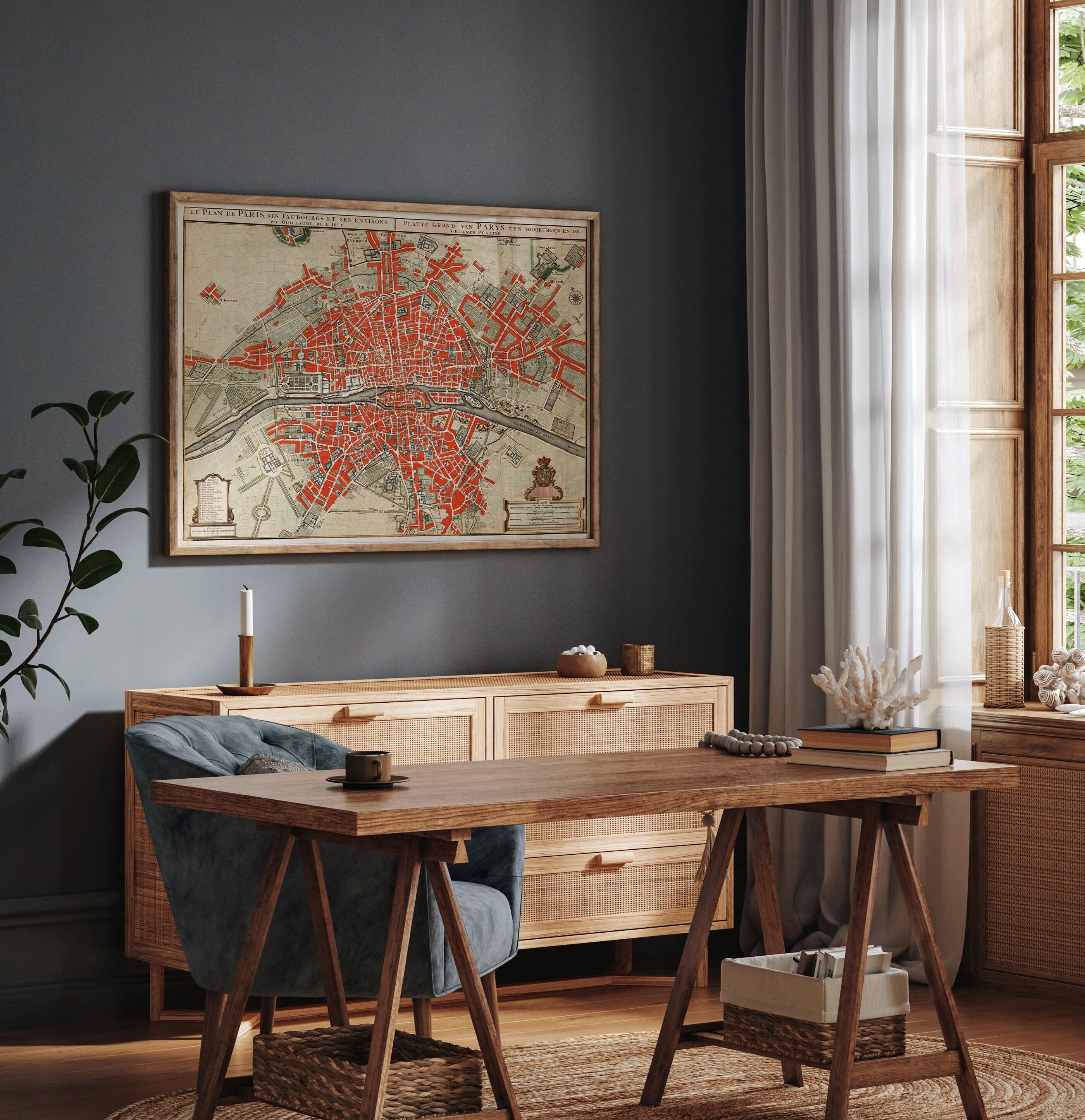 Vintage Paris Map Print