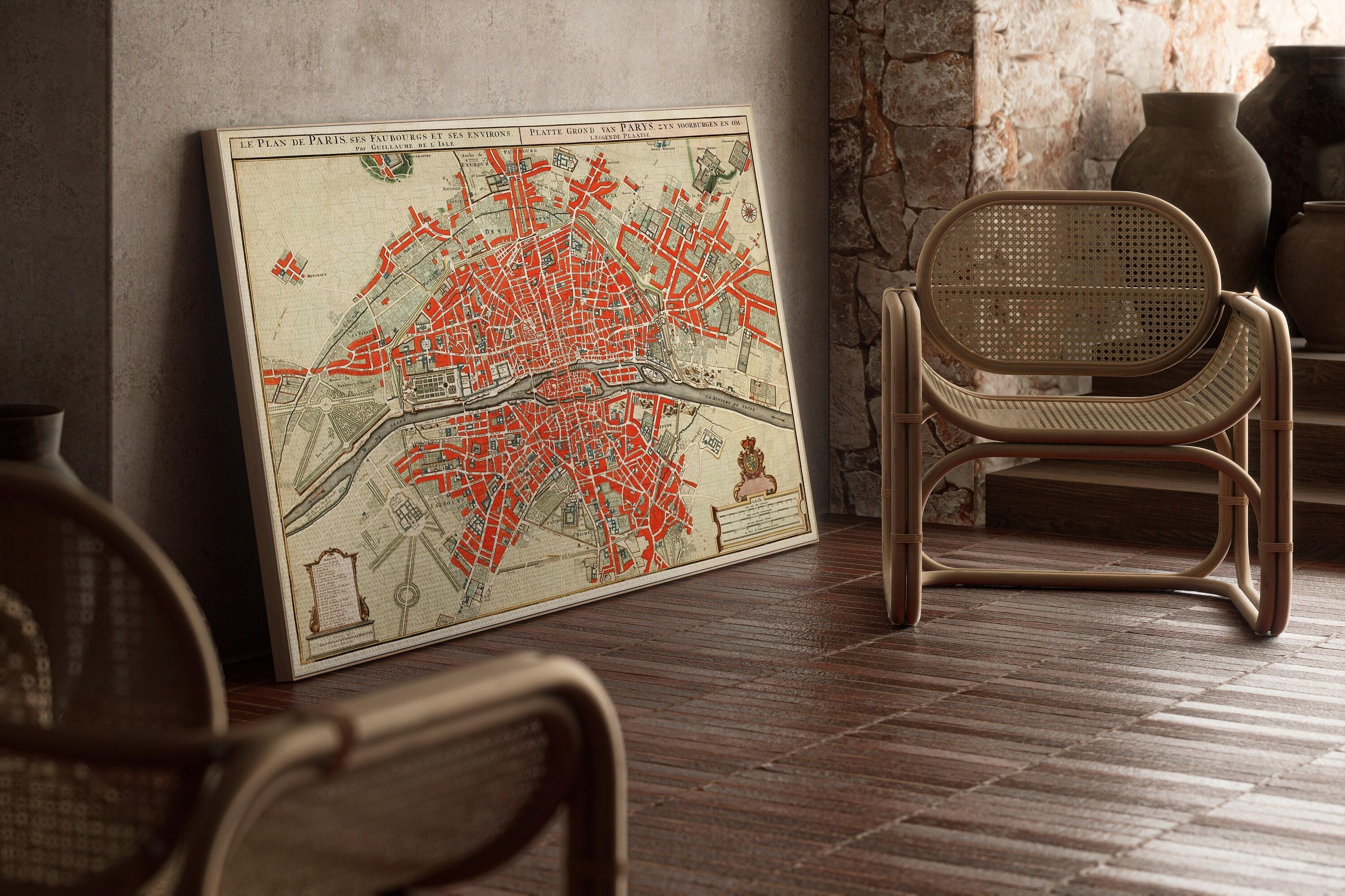Vintage Paris Map Print