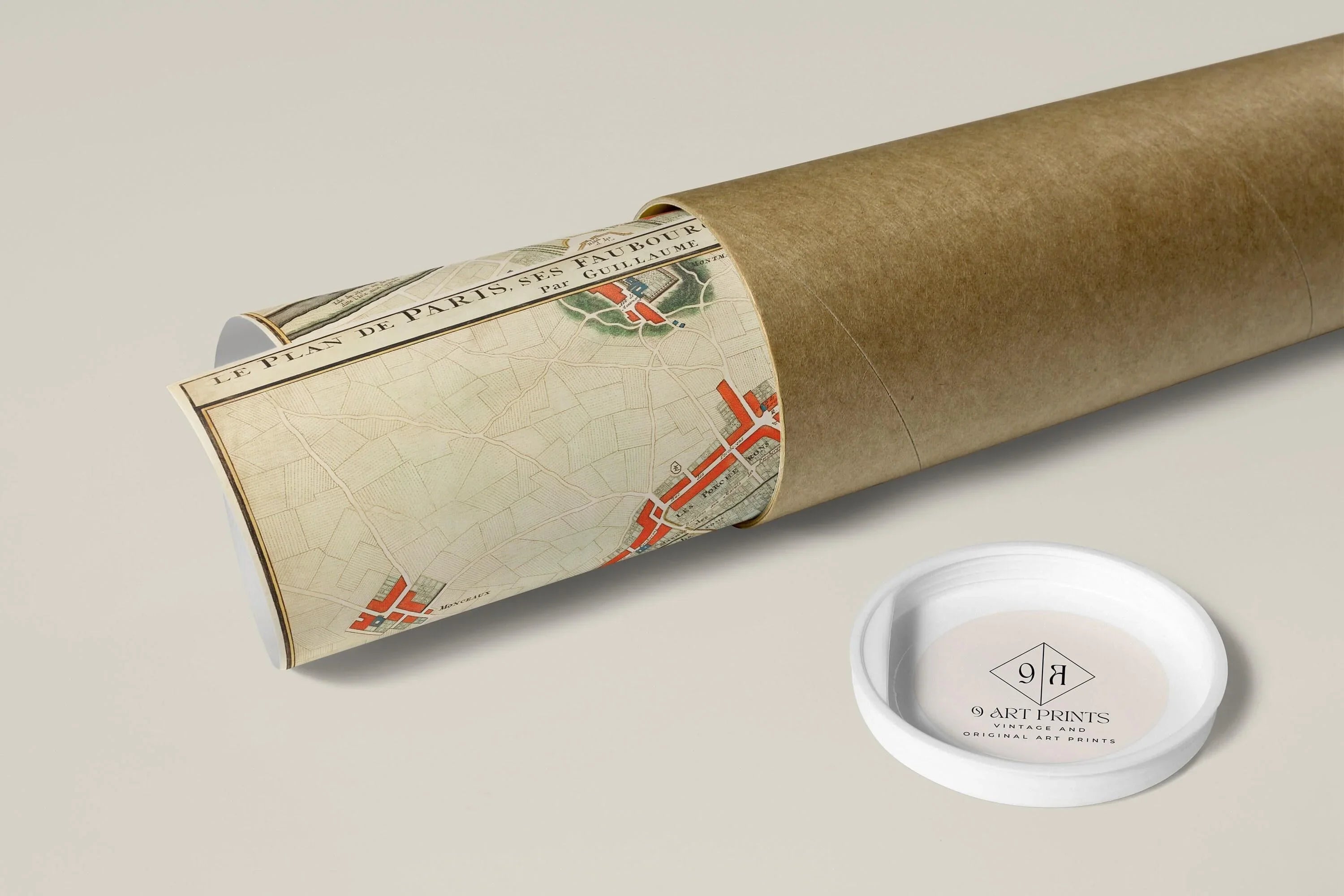 Vintage Paris Map Print