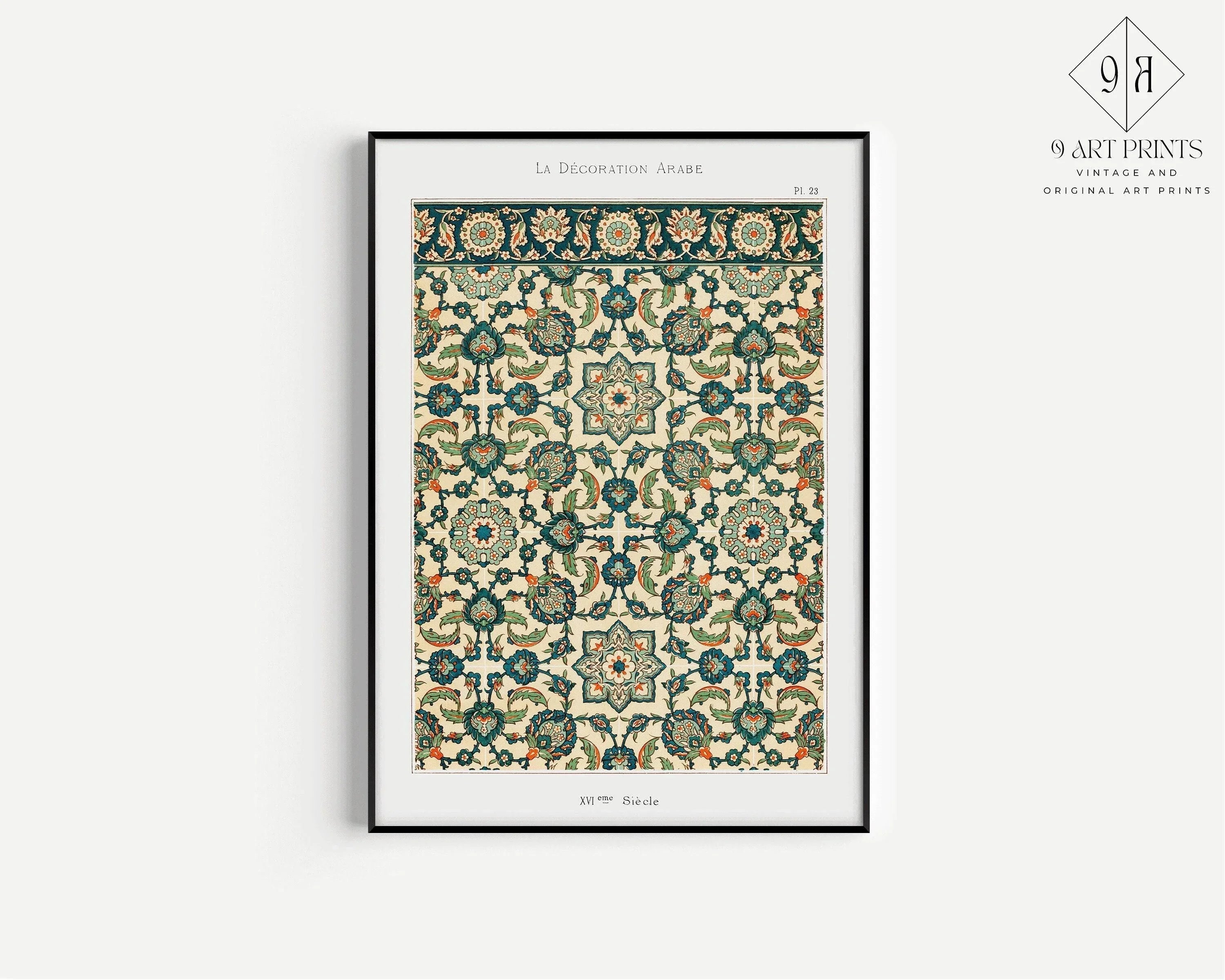 Vintage Persian Pattern Art Print: Islamic Middle - Eastern Design - 9ArtPrints