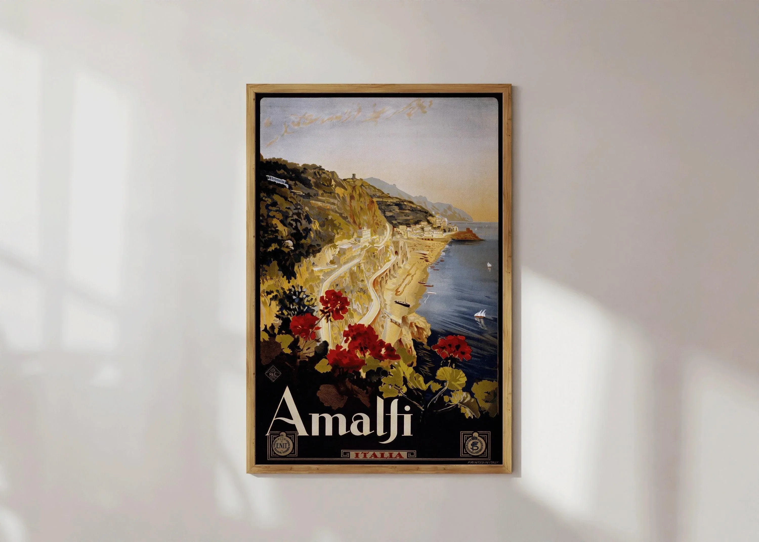 Vintage Travel Poster - Amalfi Coast, Italy | Available handframed or unframed - 9ArtPrints