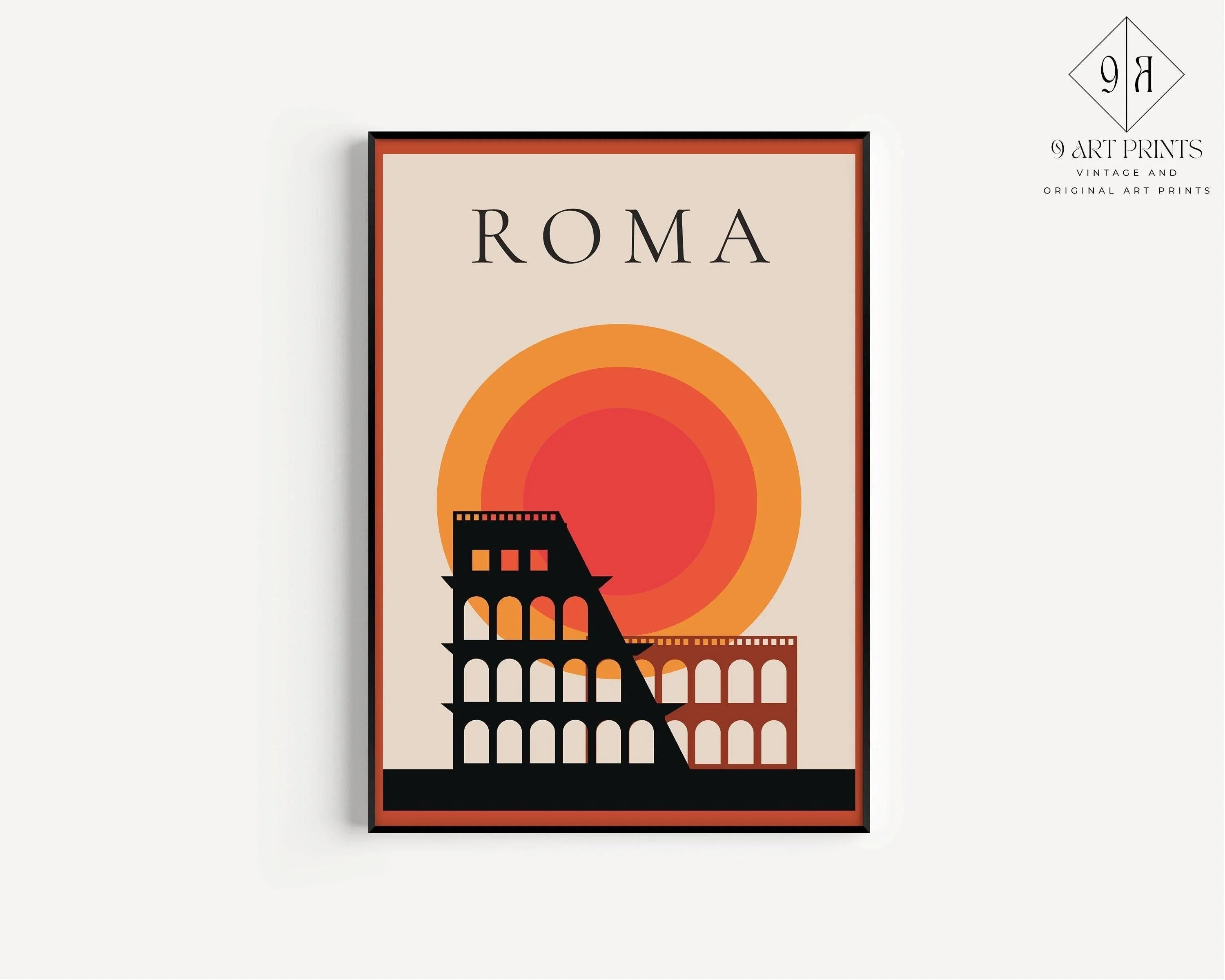 Vintage Travel Poster - Rome | Available handframed or unframed - 9ArtPrints