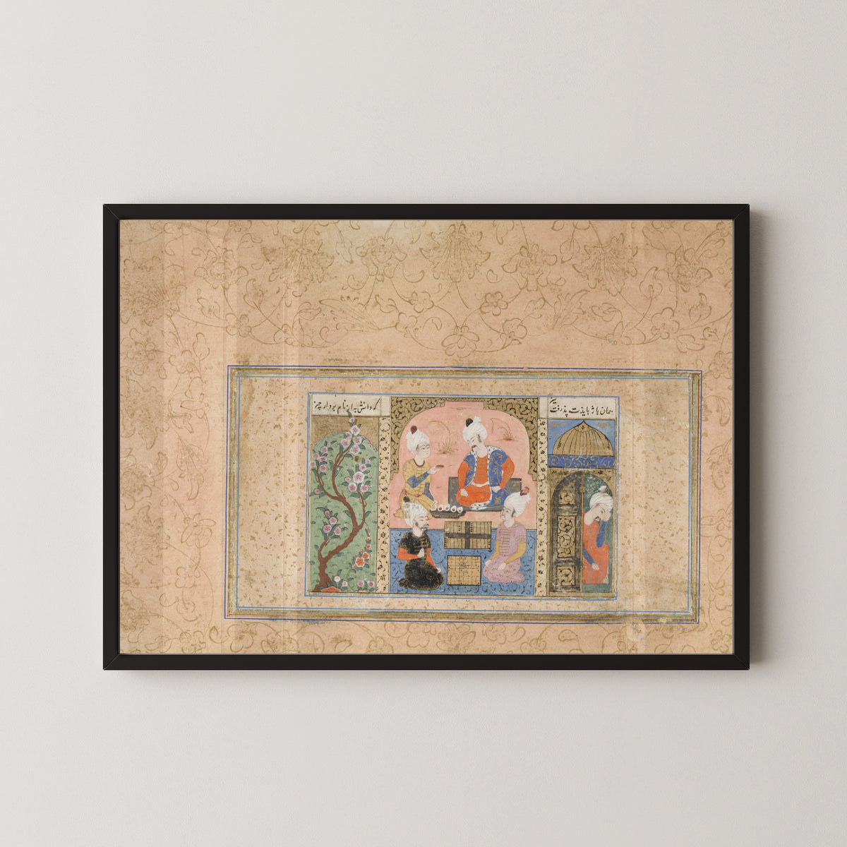 Vizier Buzurghmihr Showing the Game of Chess to King Khusraw Anushirwan | Ottoman Miniature Art Print