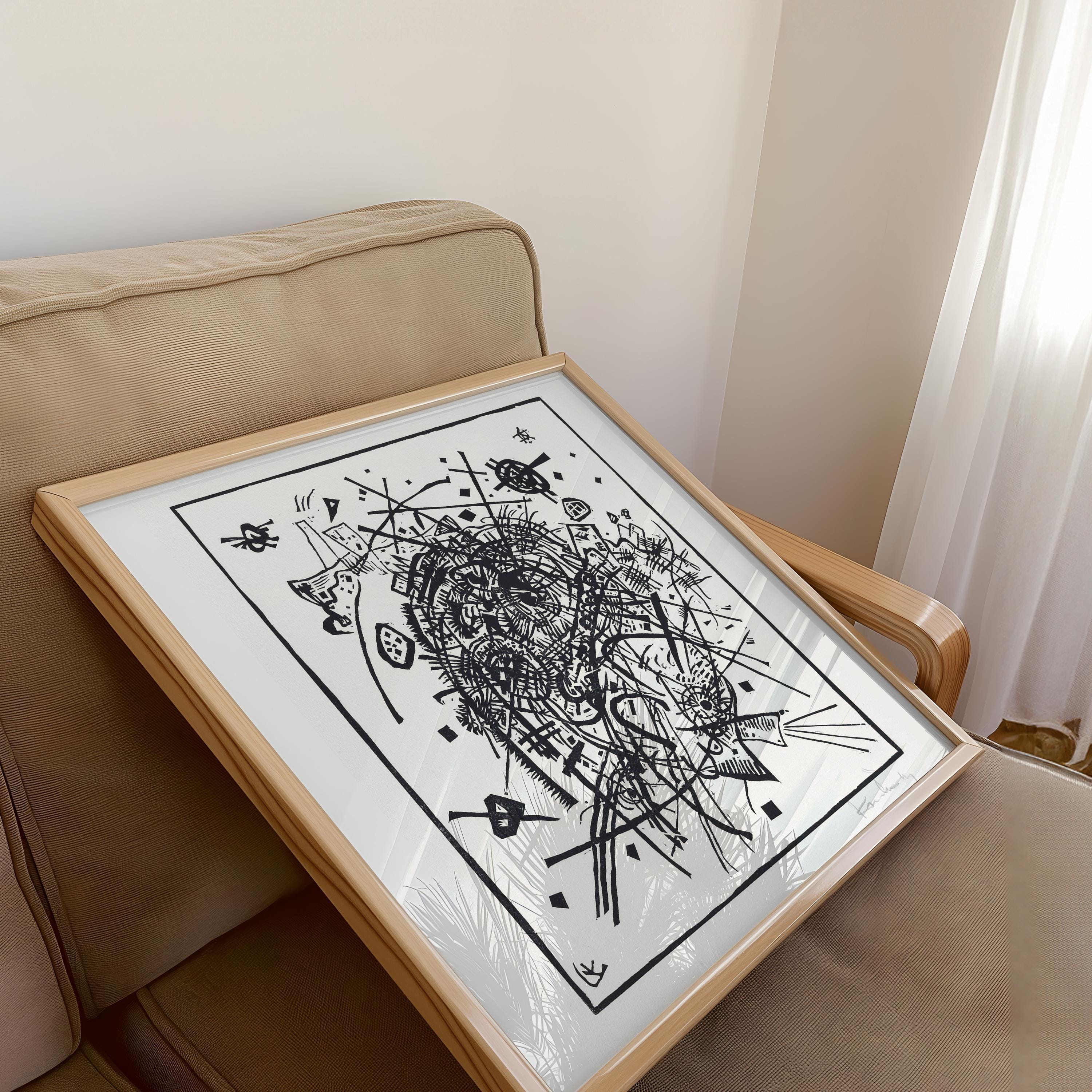 Wassily Kandinsky at Bauhaus - Small Worlds 8 (1922) PRINT | Famous Monochrome Midcentury Modern Art (available framed) 1x1 - 9ArtPrints