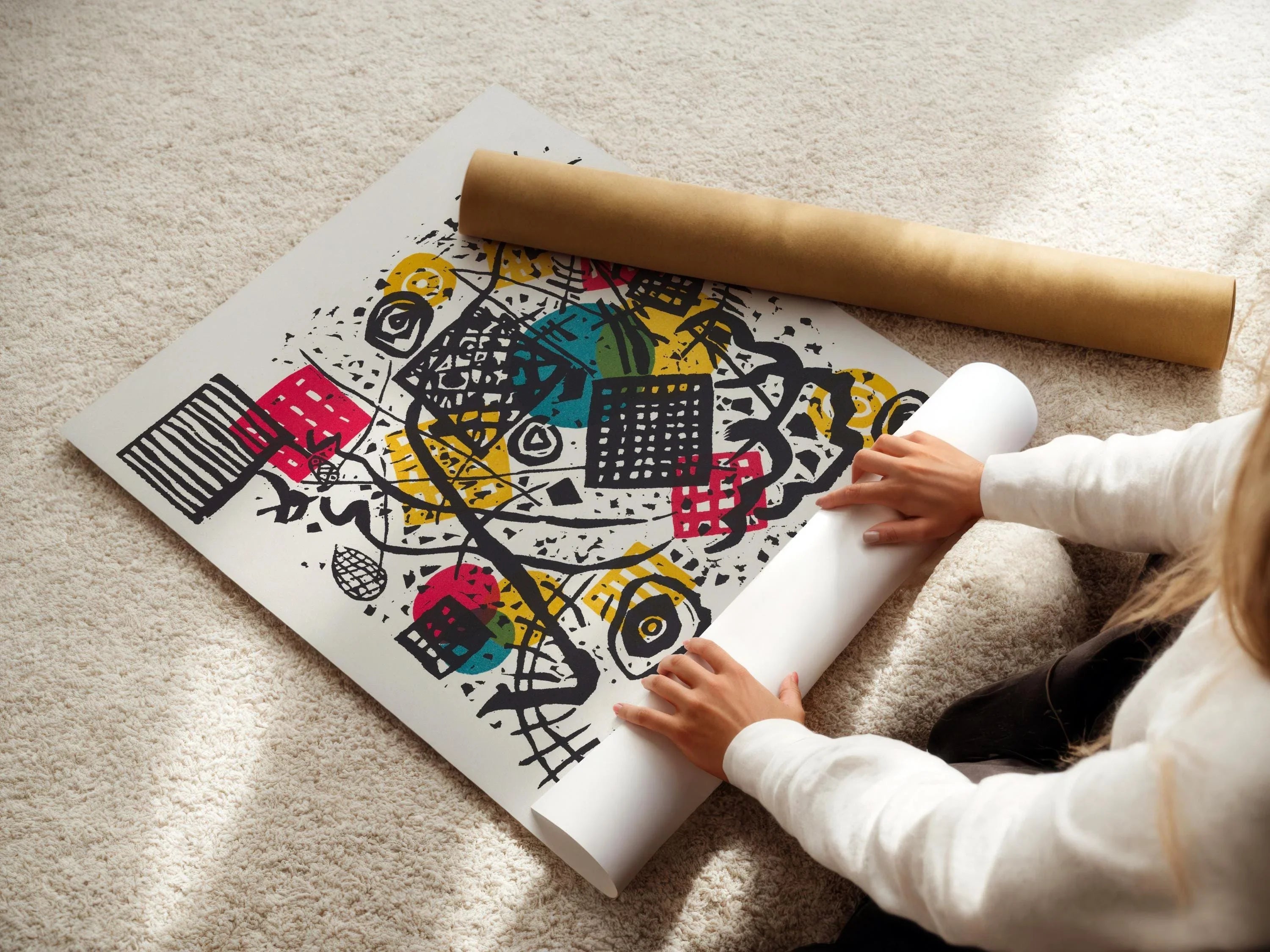 Wassily Kandinsky at Bauhaus - Small Worlds V PRINT | Mid - Century Modern Art Print