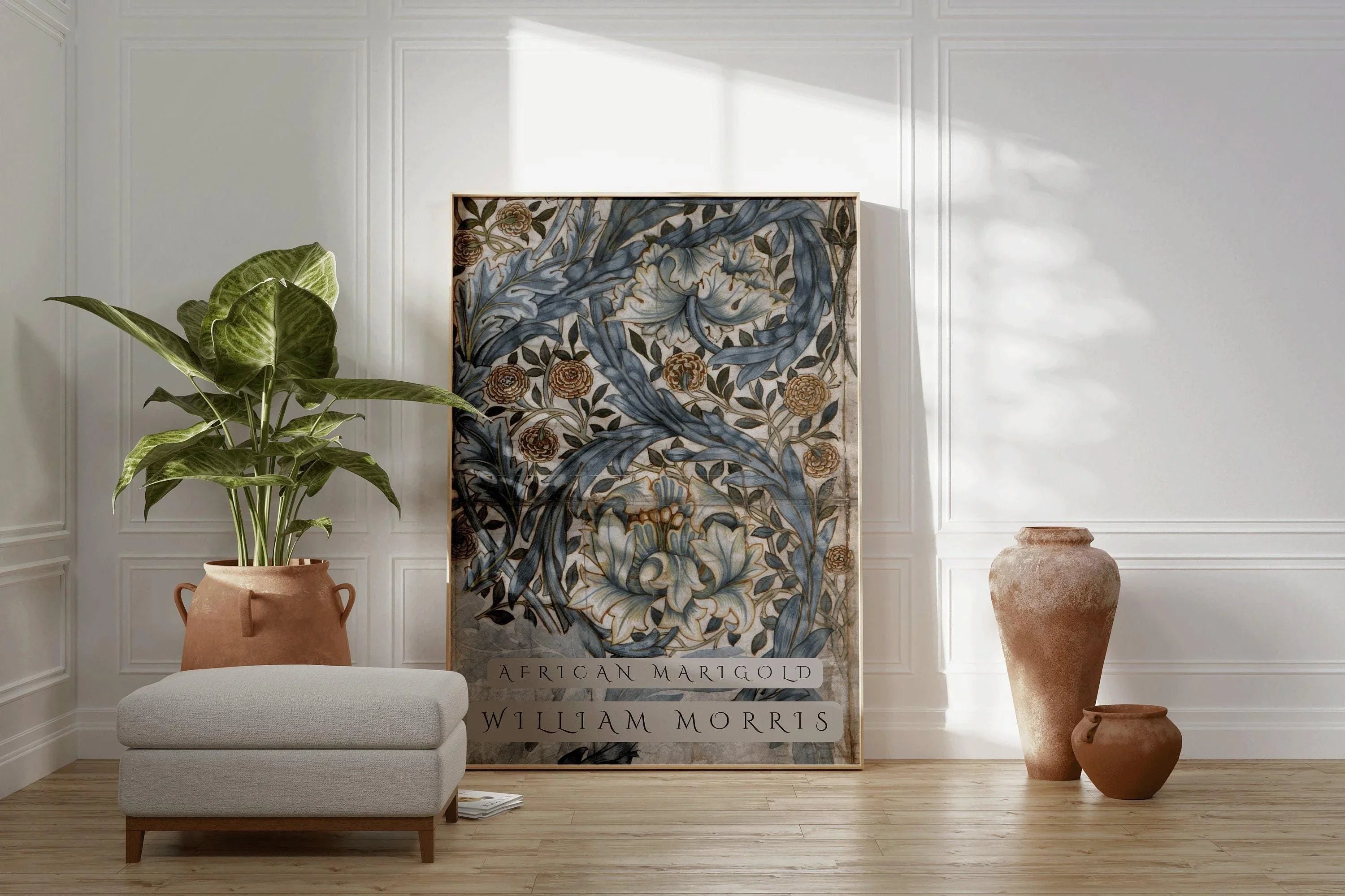 William Morris - African Marigold PRINT | Vintage Botanical Pattern Print Art Poster