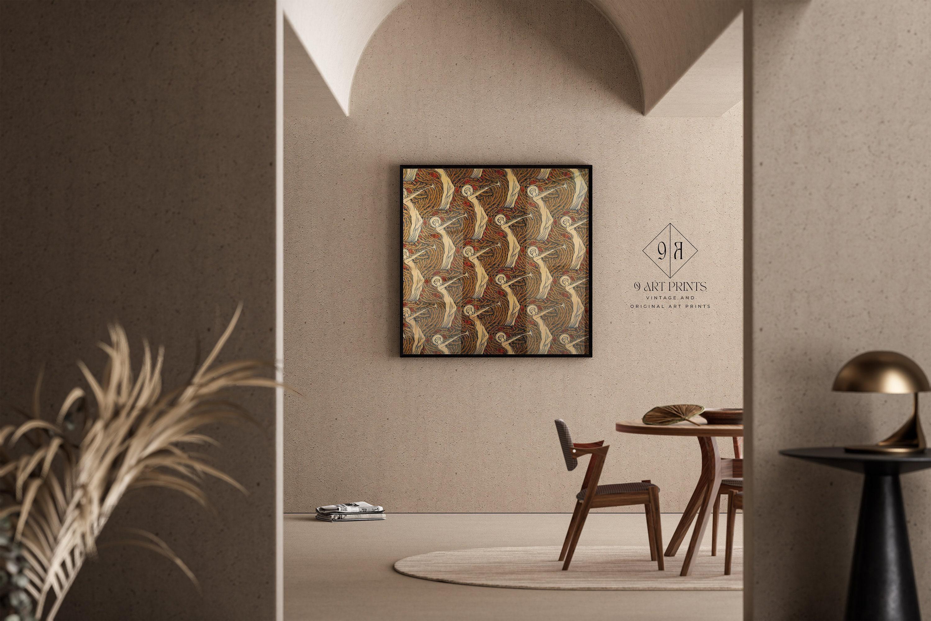 William Morris - Angels with Trumpet PRINT | Vintage Botanical Pattern (available handframed or unframed) 1x1 - 9ArtPrints