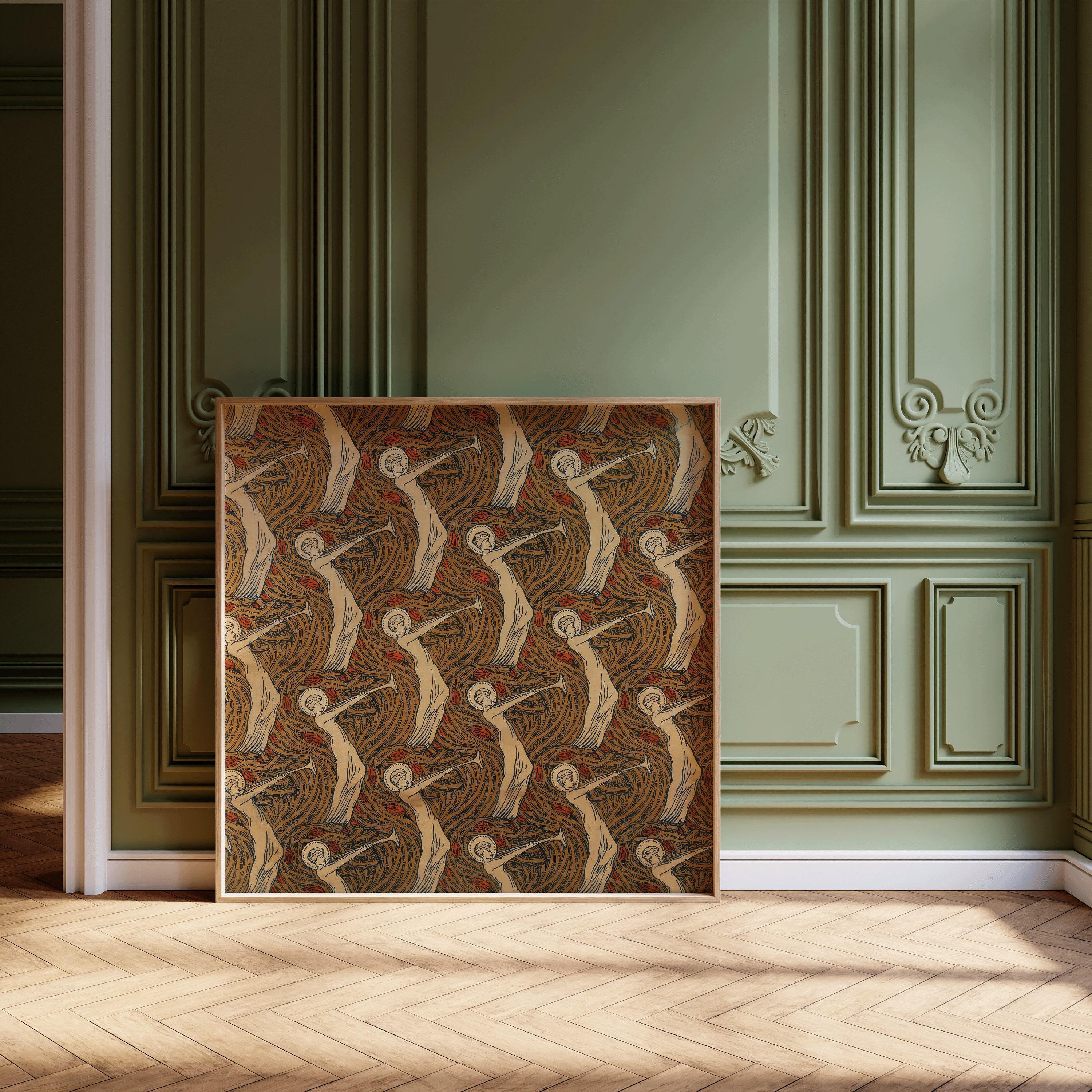 William Morris - Angels with Trumpet PRINT | Vintage Botanical Pattern (available handframed or unframed) 1x1 - 9ArtPrints