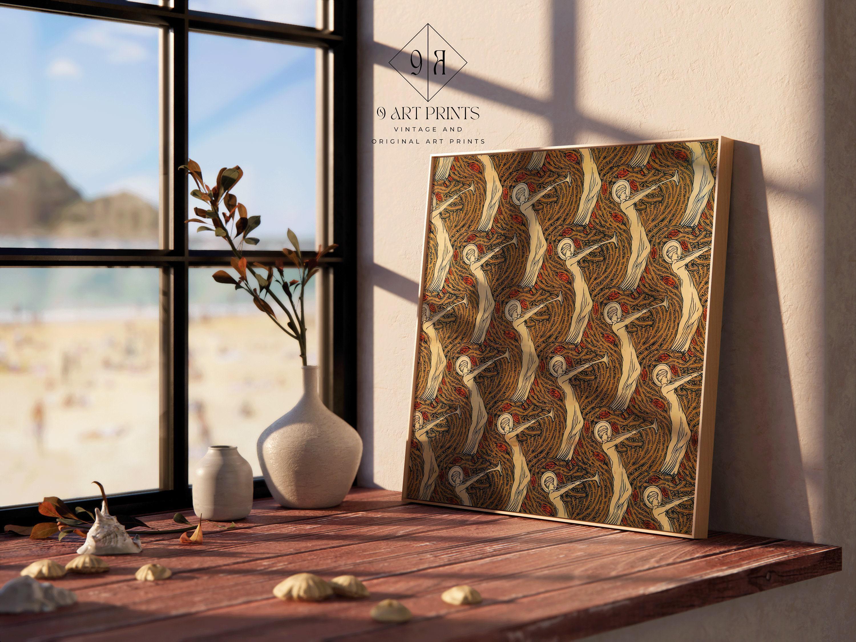 William Morris - Angels with Trumpet PRINT | Vintage Botanical Pattern (available handframed or unframed) 1x1 - 9ArtPrints