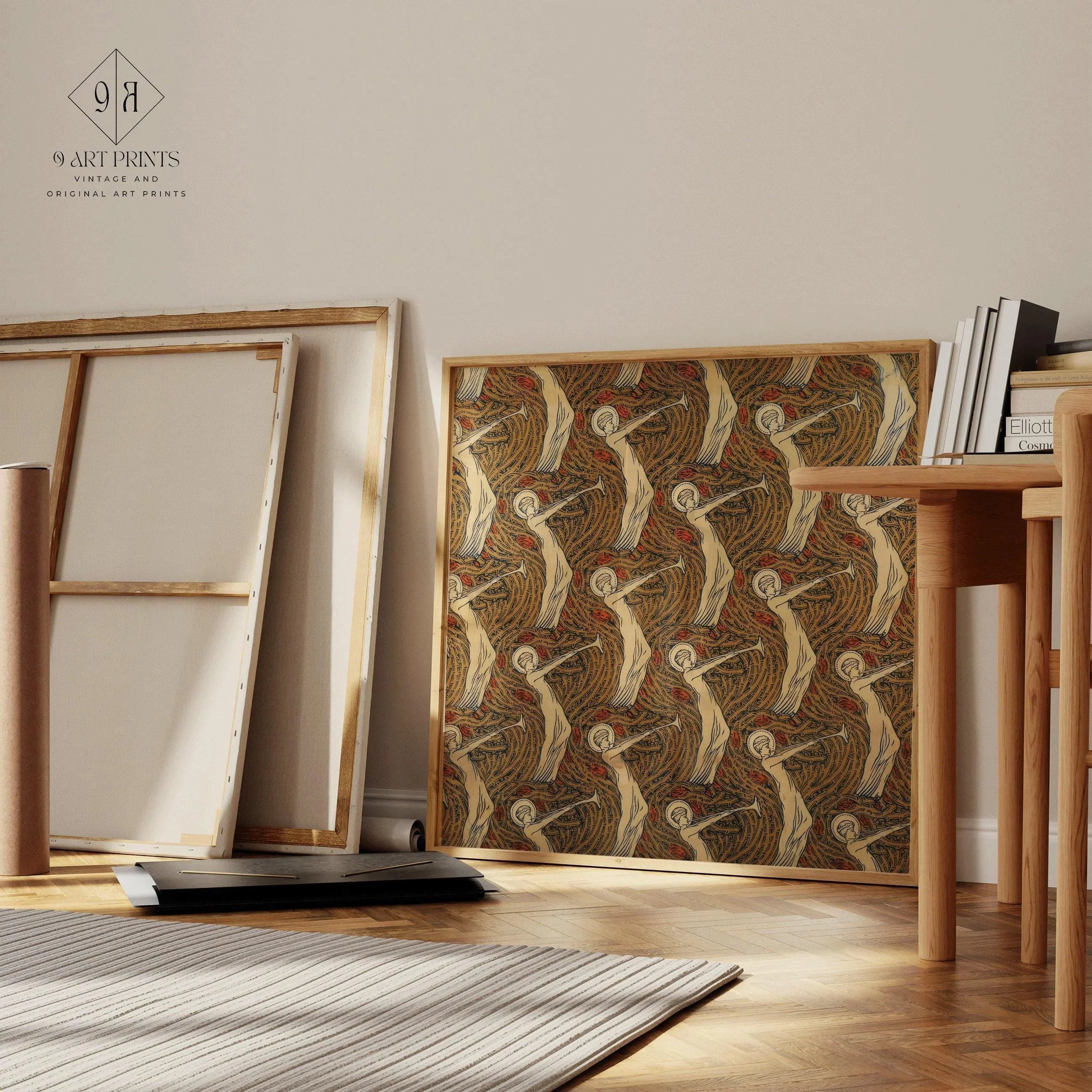 William Morris - Angels with Trumpet PRINT | Vintage Botanical Pattern (available handframed or unframed) 1x1 - 9ArtPrints