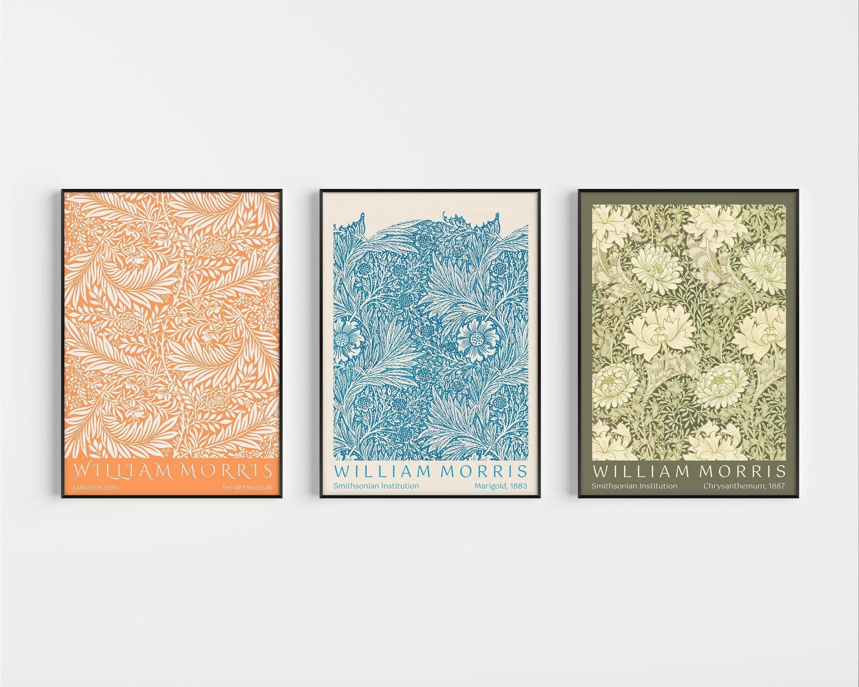 William Morris Art Nouveau Poster Set: Museum Exhibition Prints - 9ArtPrints