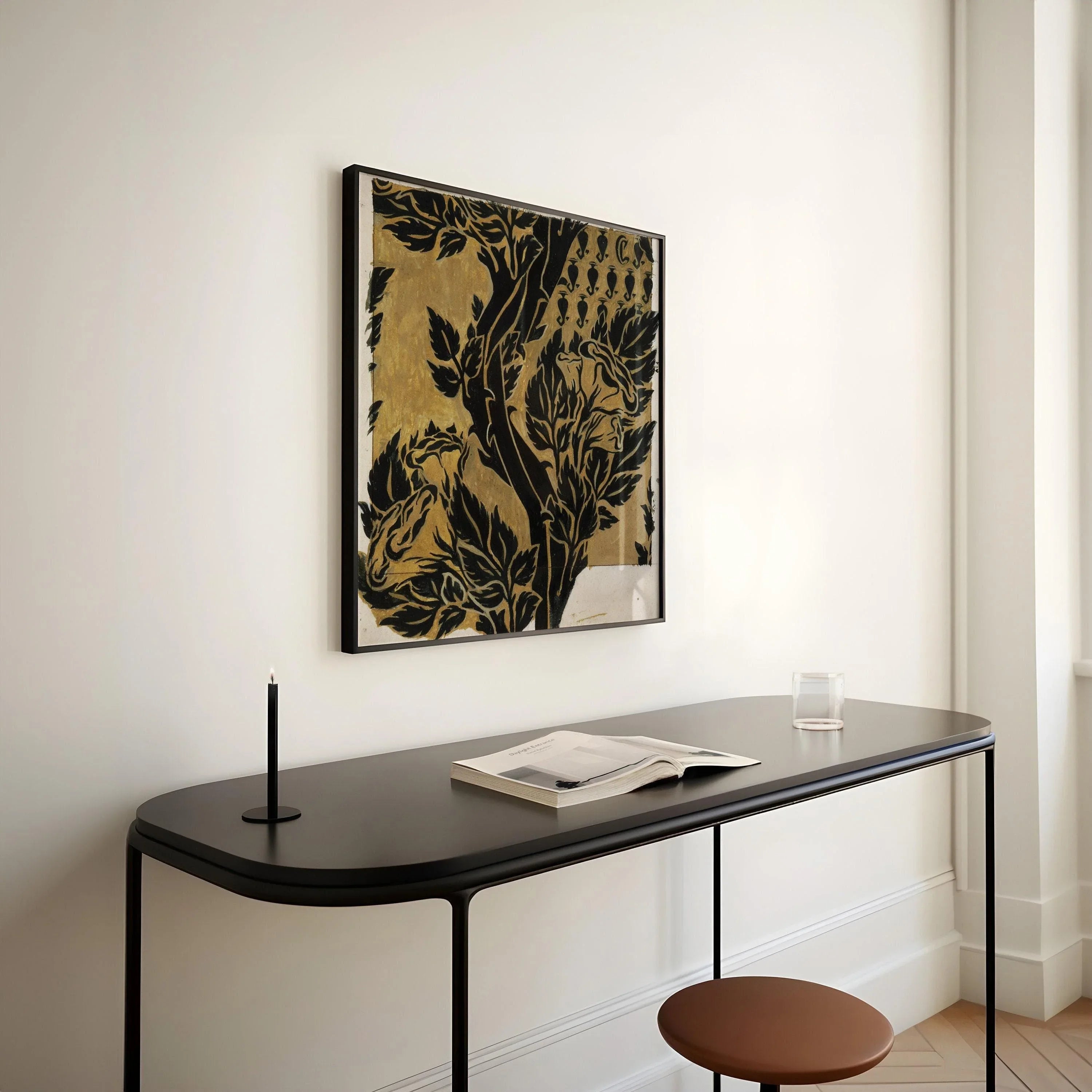 William Morris - Black on Gold PRINT | Our Most Striking and Gorgeous Vintage Botanical Pattern (available handframed) 1x1 - 9ArtPrints