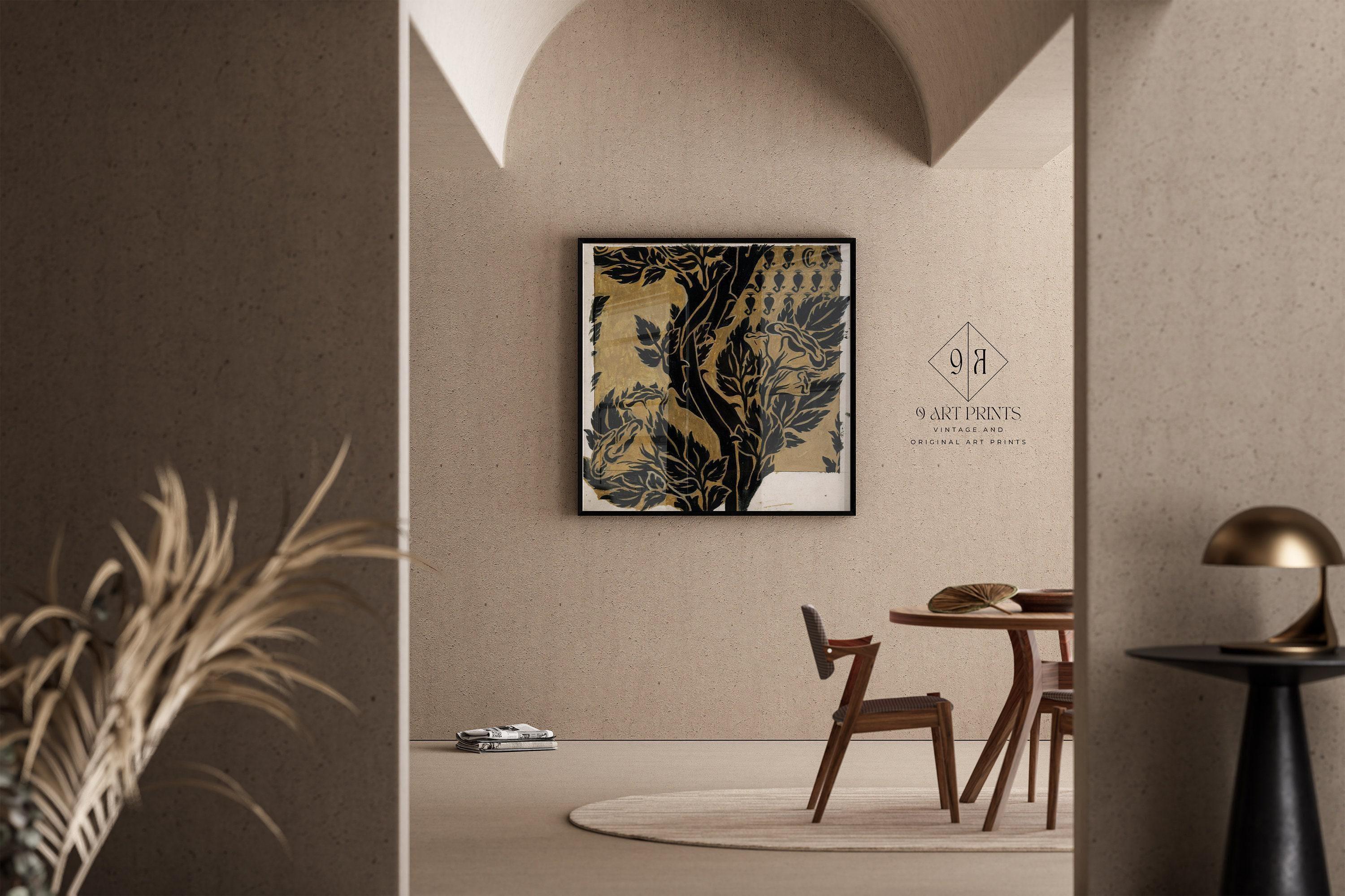 William Morris - Black on Gold PRINT | Our Most Striking and Gorgeous Vintage Botanical Pattern (available handframed) 1x1 - 9ArtPrints
