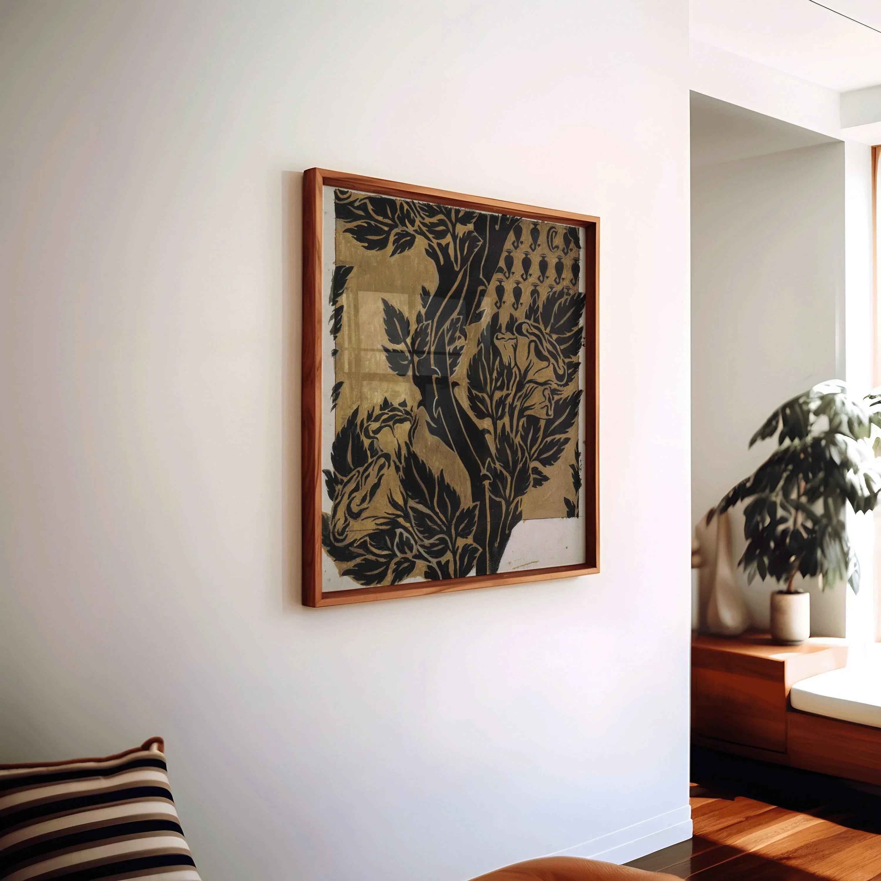 William Morris - Black on Gold PRINT | Our Most Striking and Gorgeous Vintage Botanical Pattern (available handframed) 1x1 - 9ArtPrints