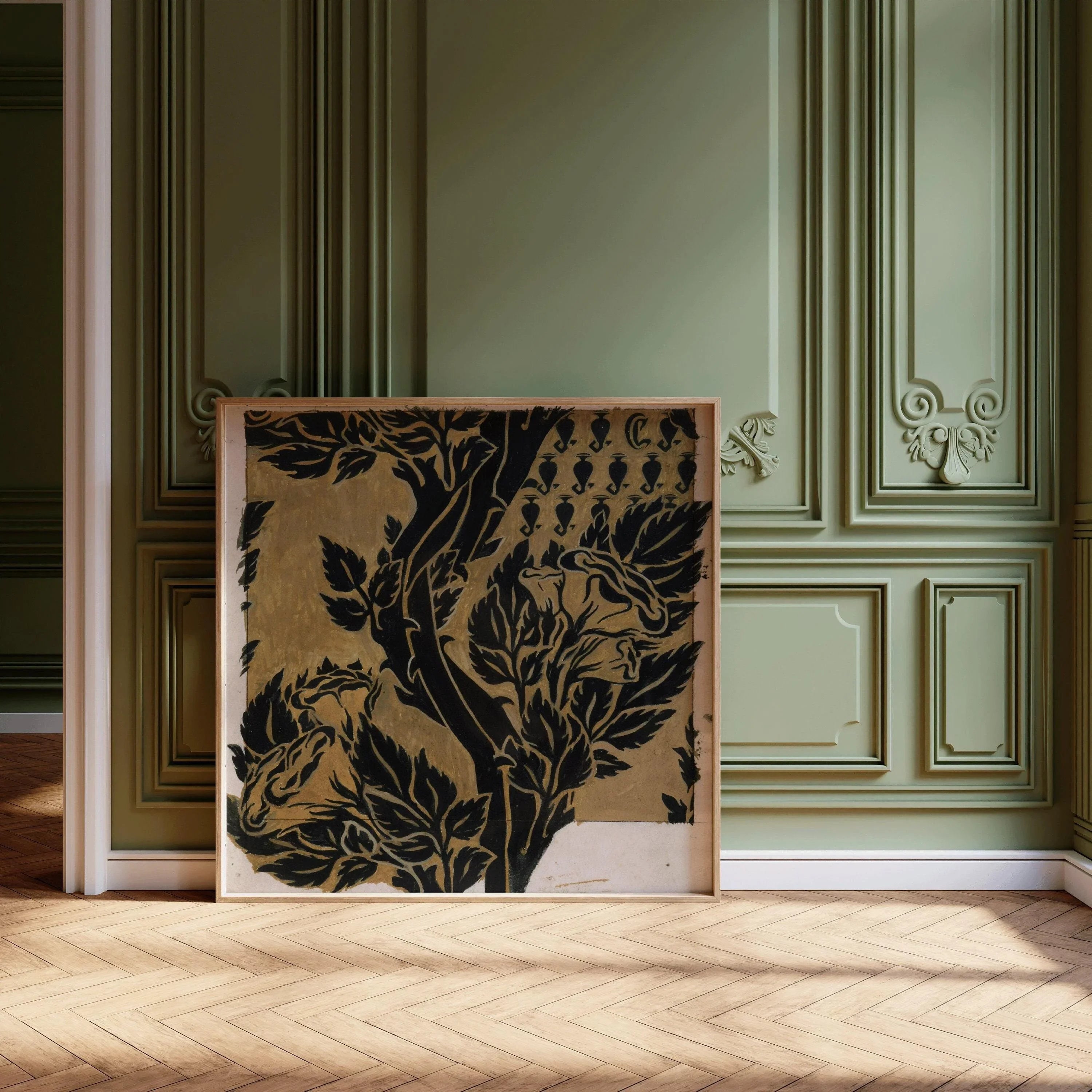 William Morris - Black on Gold PRINT | Our Most Striking and Gorgeous Vintage Botanical Pattern (available handframed) 1x1 - 9ArtPrints