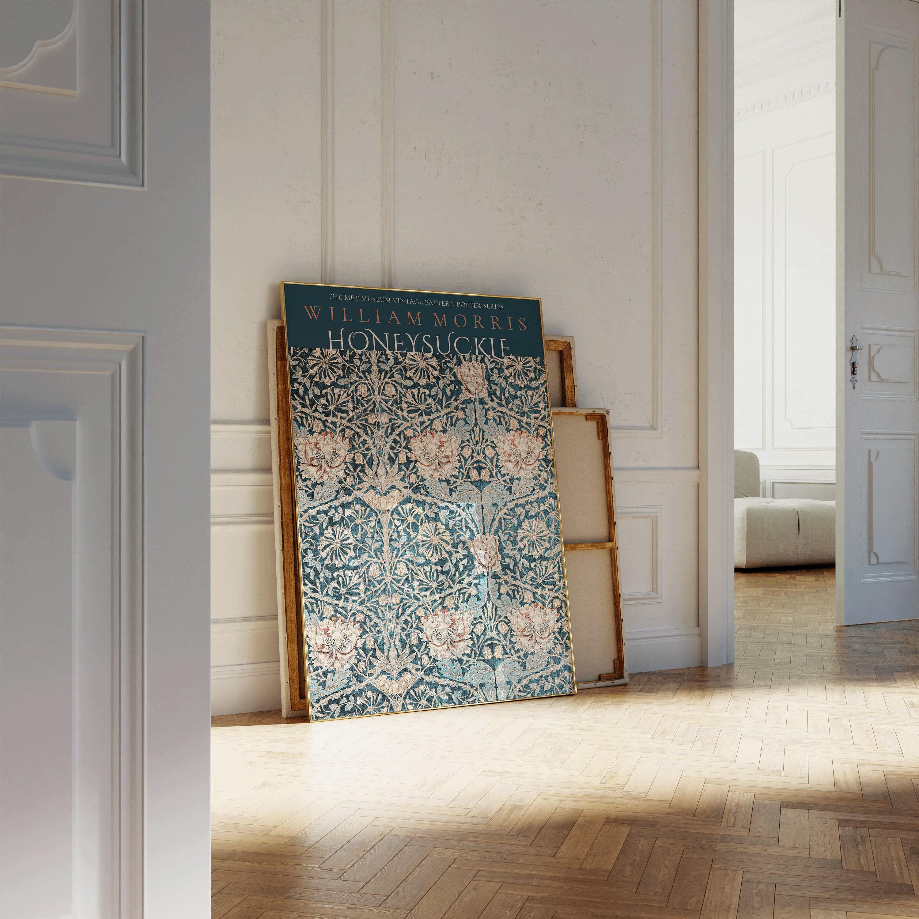William Morris - Blue Honeysuckle PRINT | Vintage Botanical Pattern Poster