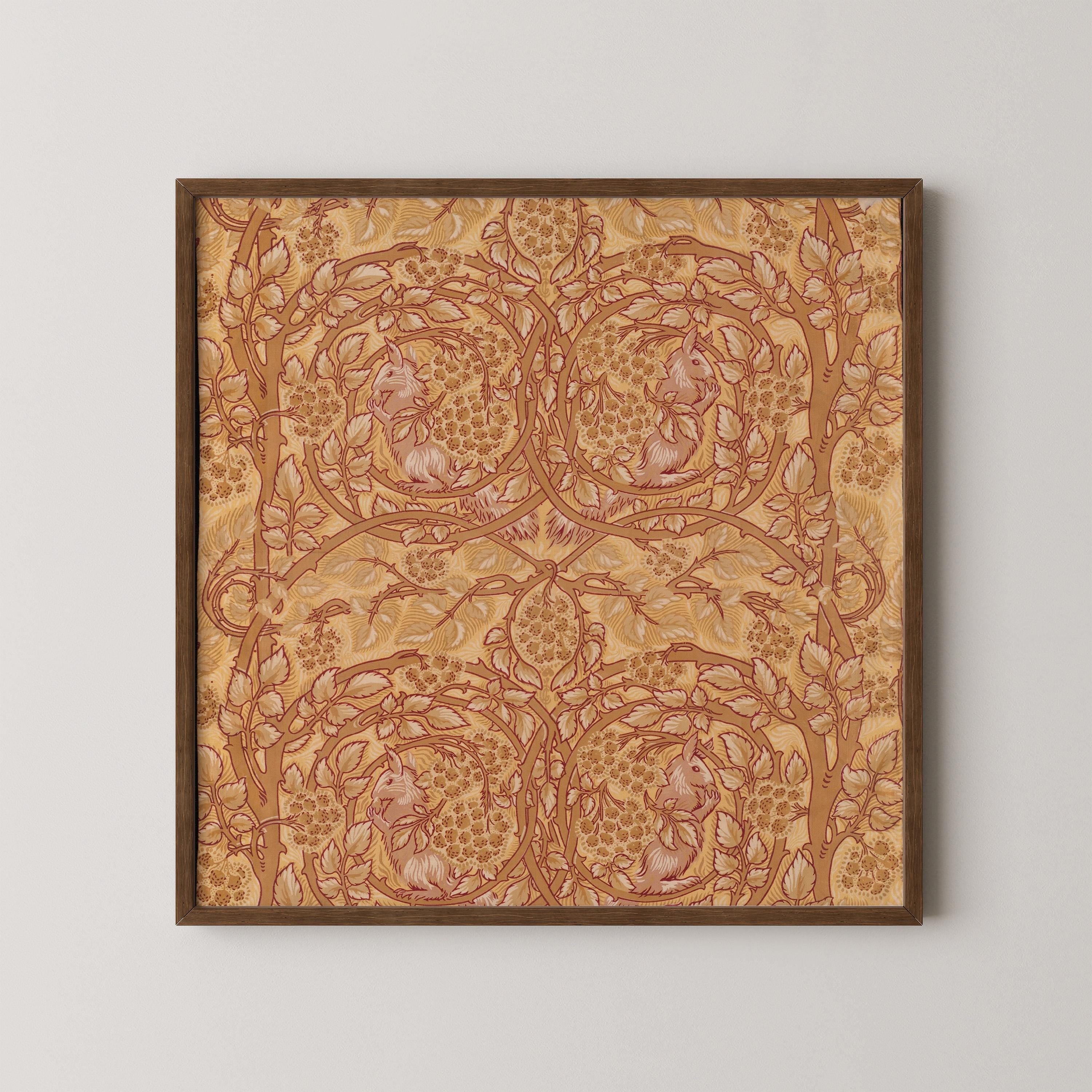 William Morris - Bramble and Squirrels PRINT | An Exceptionally Elegant Vintage Botanical Pattern Print available framed 1x1 - 9ArtPrints