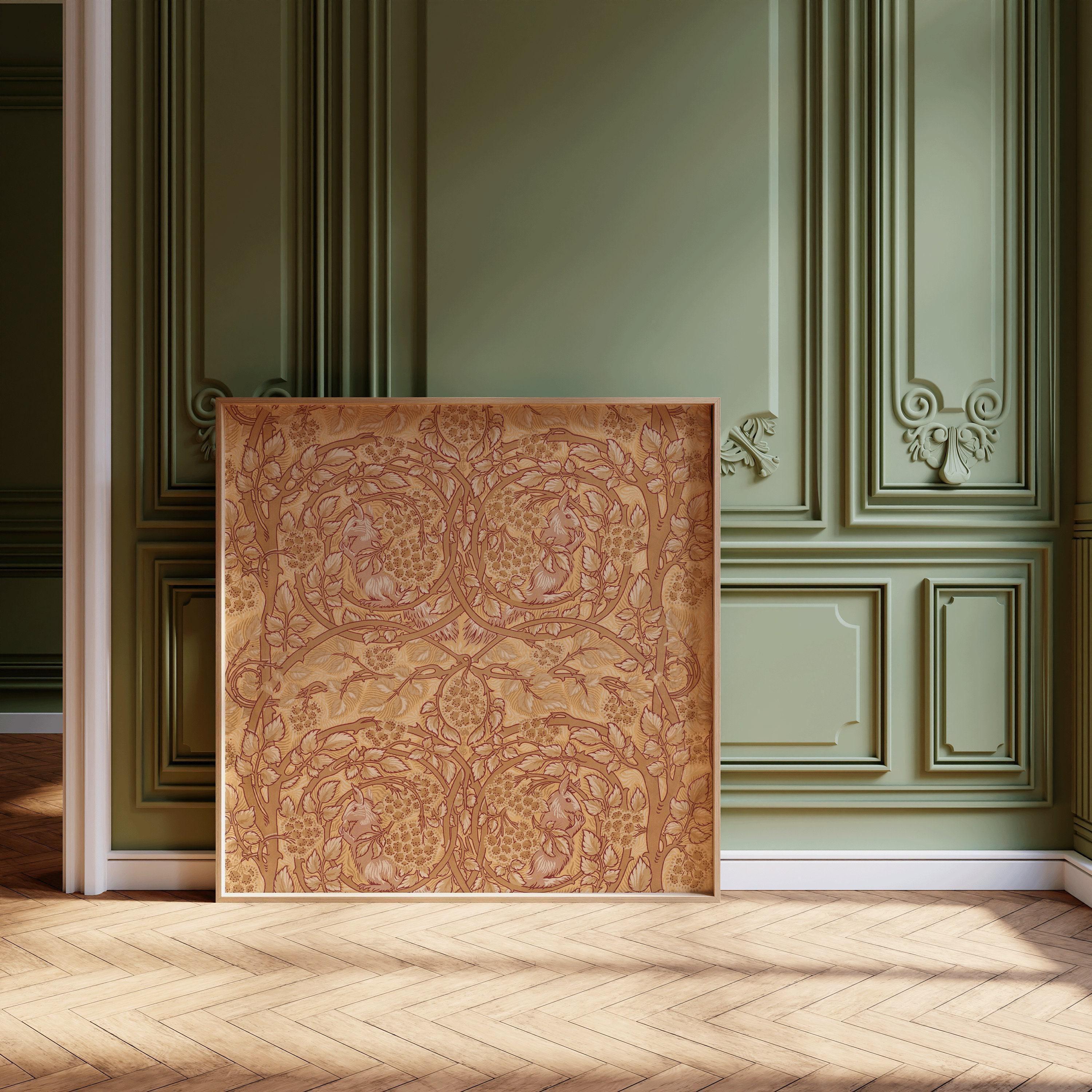 William Morris Bramble & Squirrels Art Print: Vintage Botanical Pattern (1x1) - 9ArtPrints