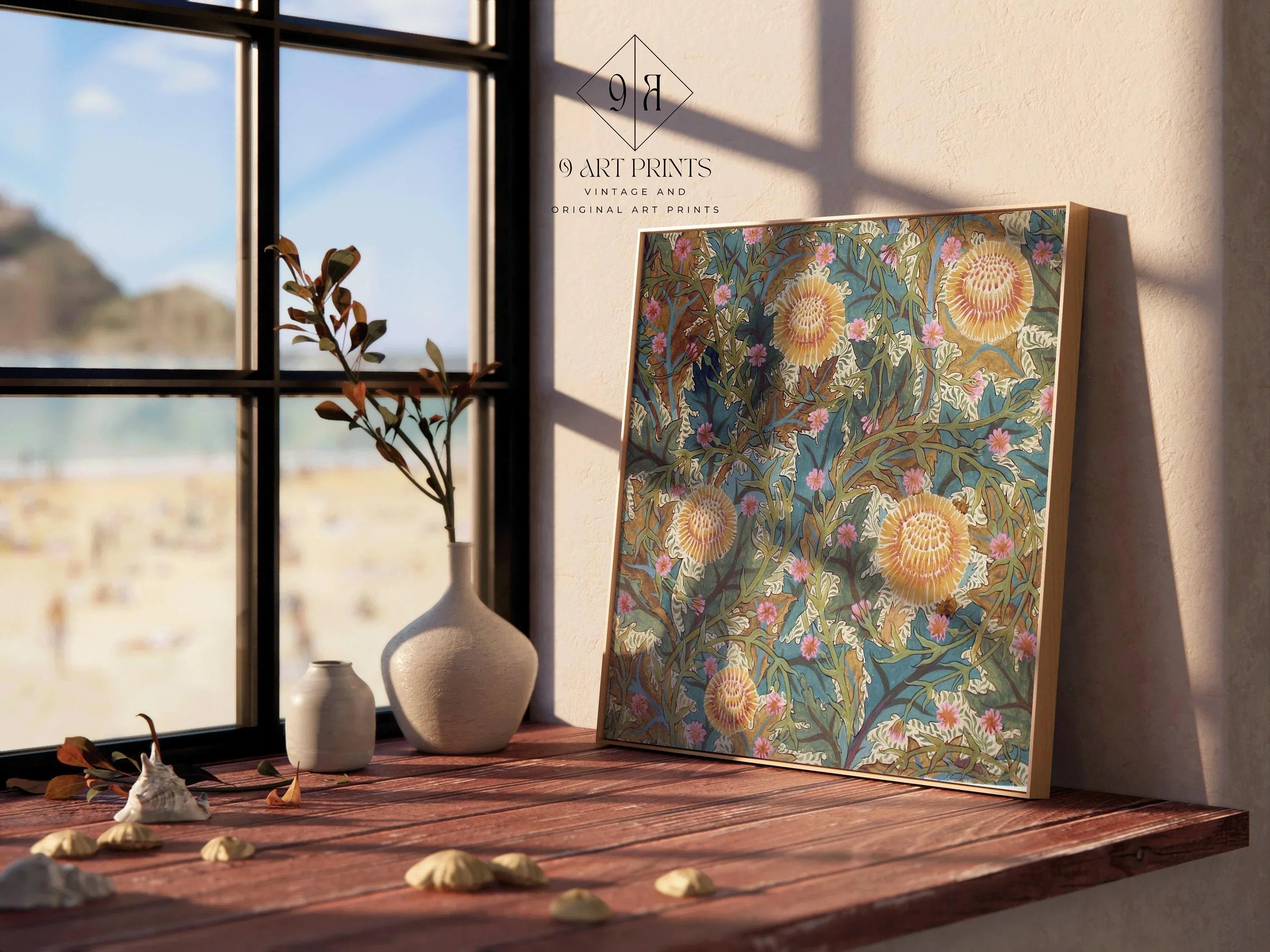 William Morris - Chrysanthemum PRINT | Vintage Botanical Pattern (available handframed or unframed) 1x1 - 9ArtPrints