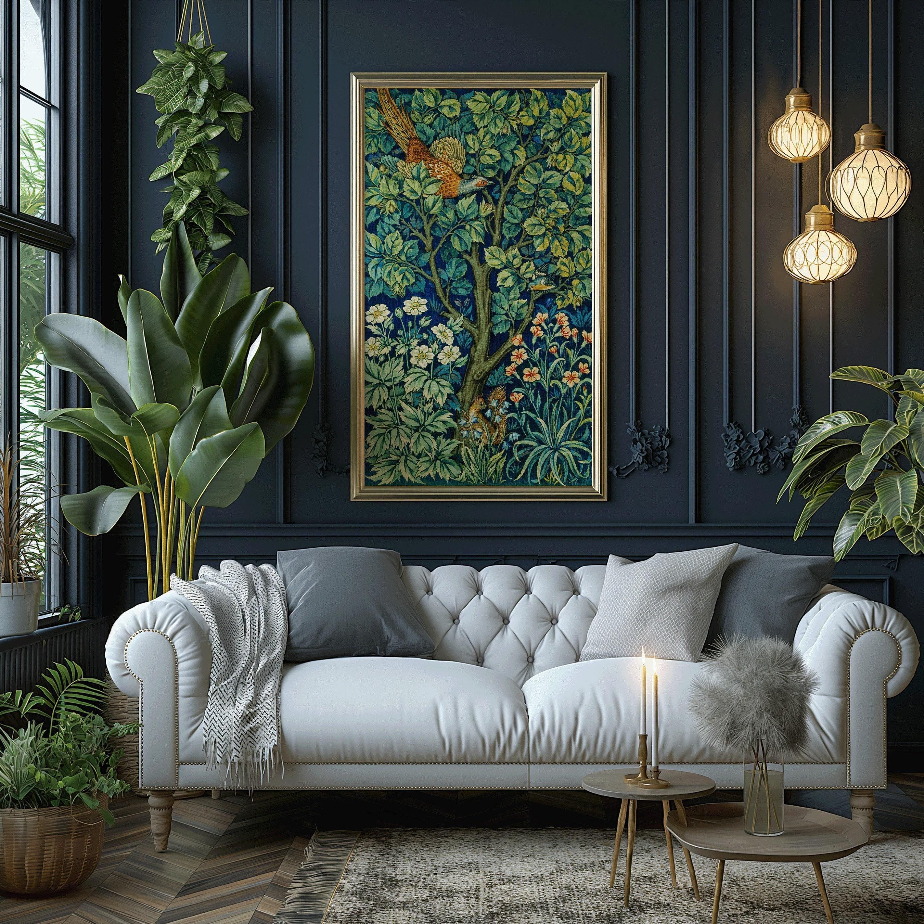 William Morris - Cock Pheasant and Squirrel PRINT | Vintage Victorian Botanical Tall Vertical Art (available framed) 2x1 - 9ArtPrints