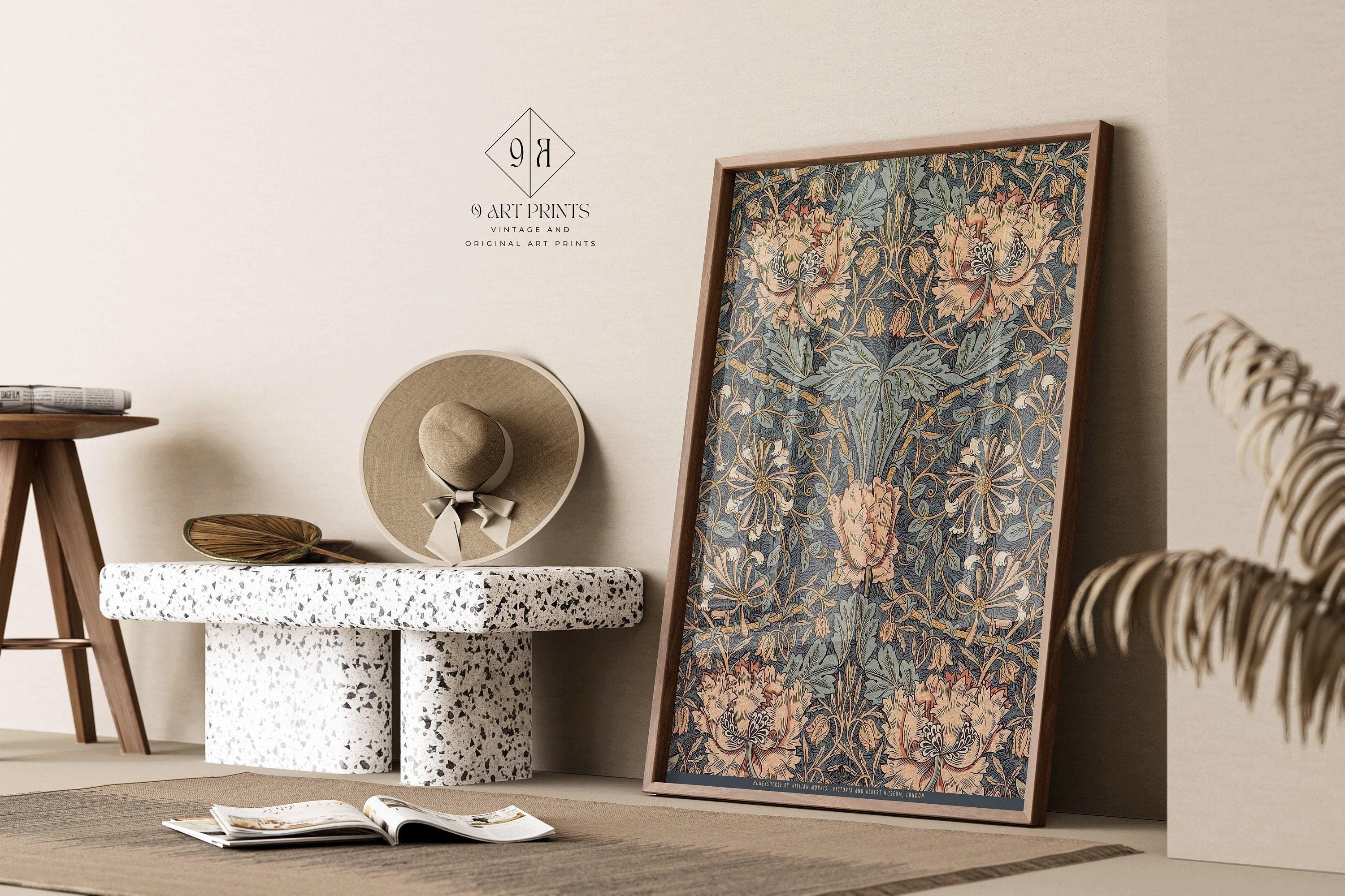 William Morris - Honeysuckle Brown PRINT | Vintage Botanical Pattern Poster