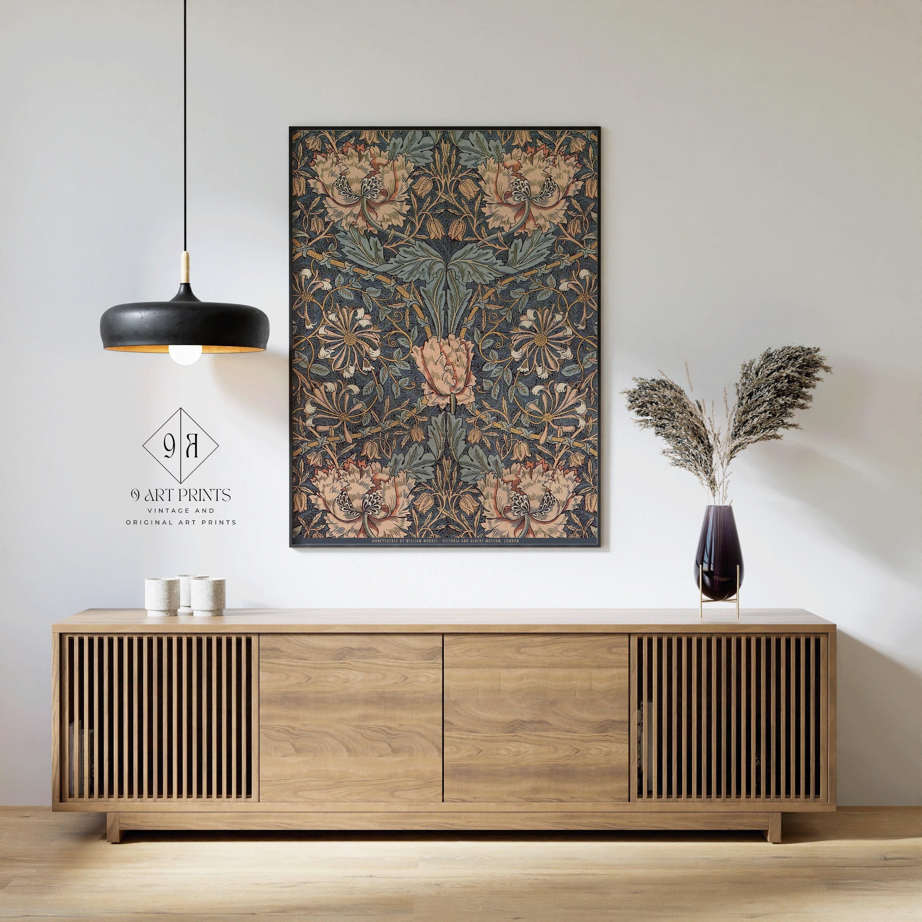 William Morris - Honeysuckle Brown PRINT | Vintage Botanical Pattern Poster
