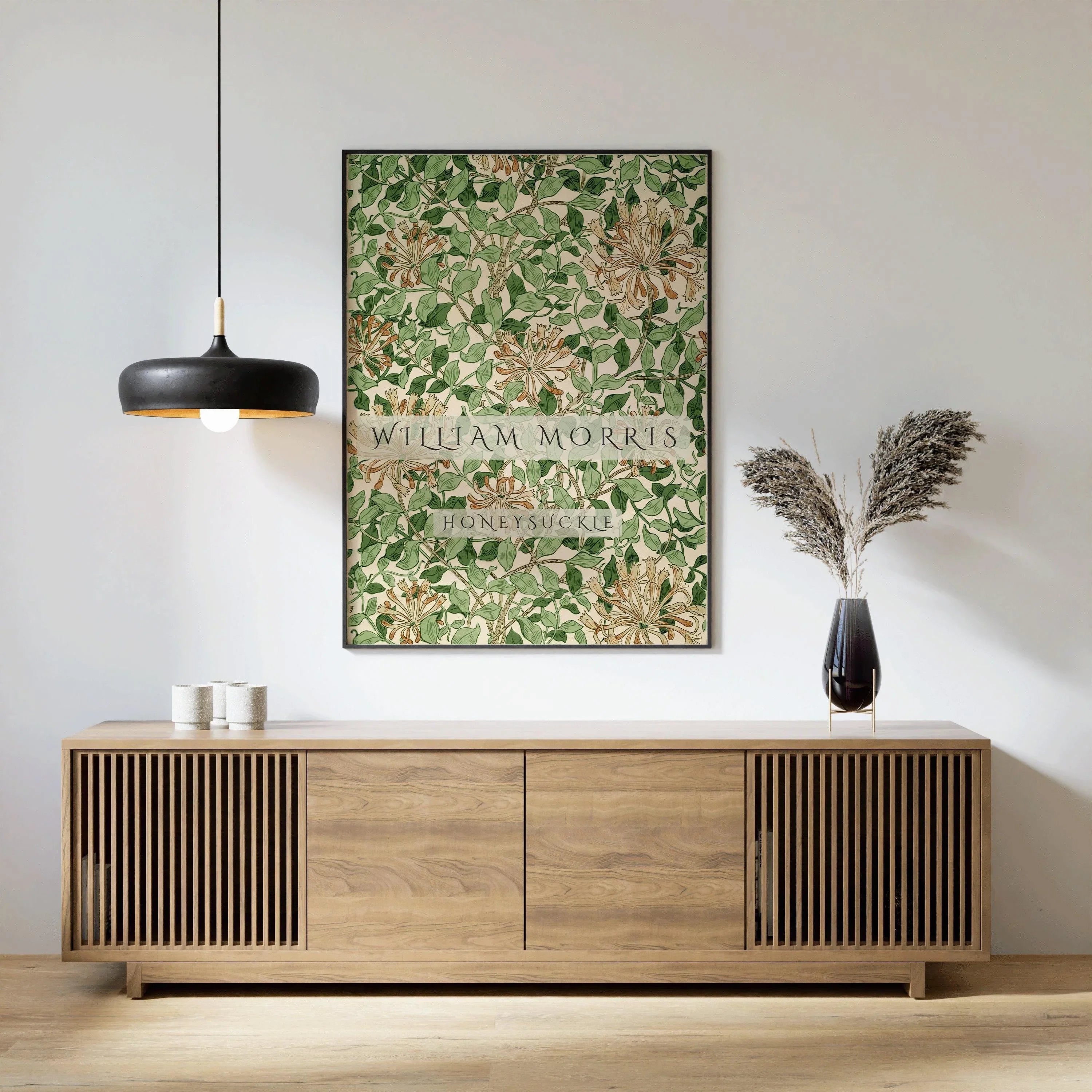 William Morris - Honeysuckle Green PRINT | Vintage Botanical Pattern Poster
