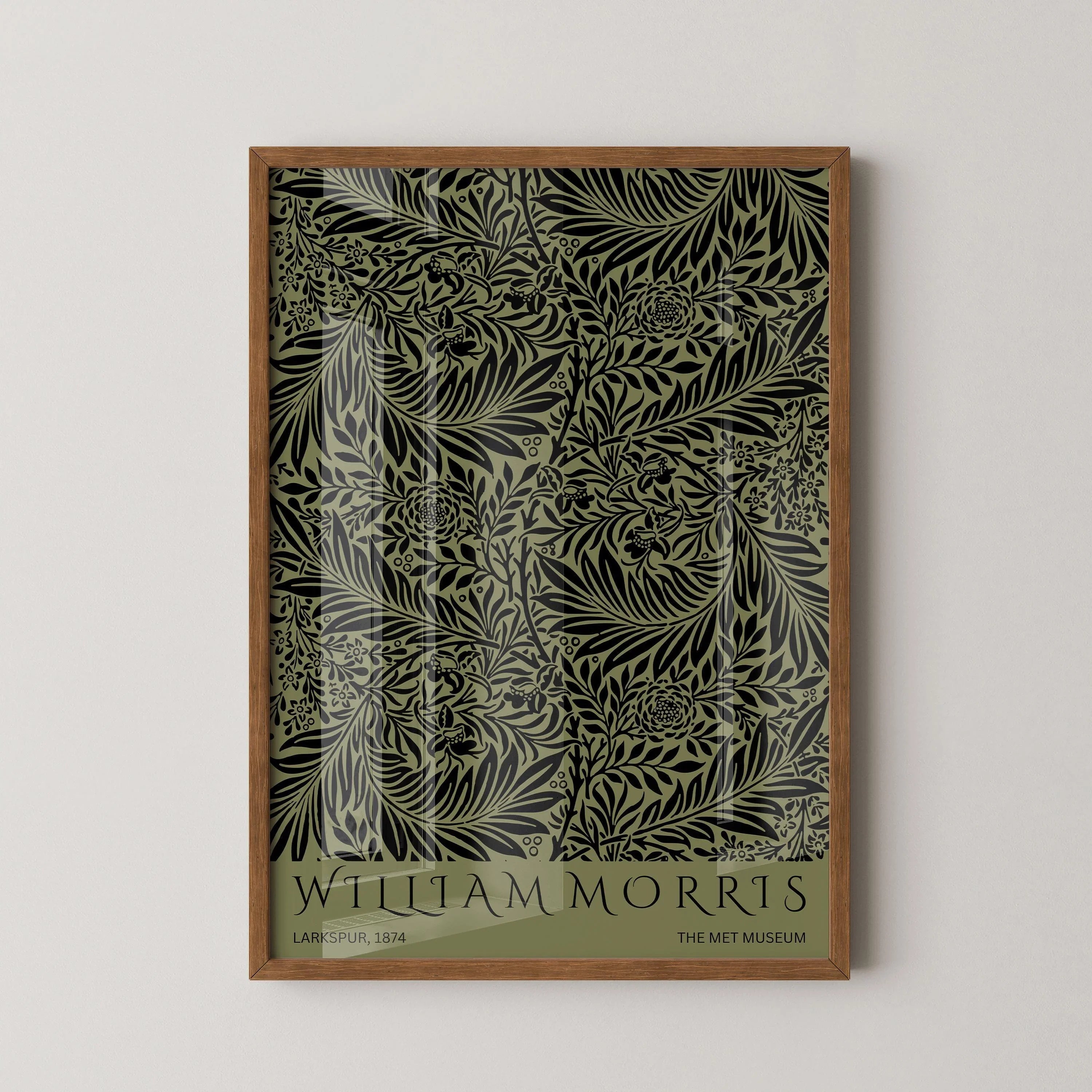 William Morris - Larkspur Green PRINT | Vintage Botanical Pattern Poster