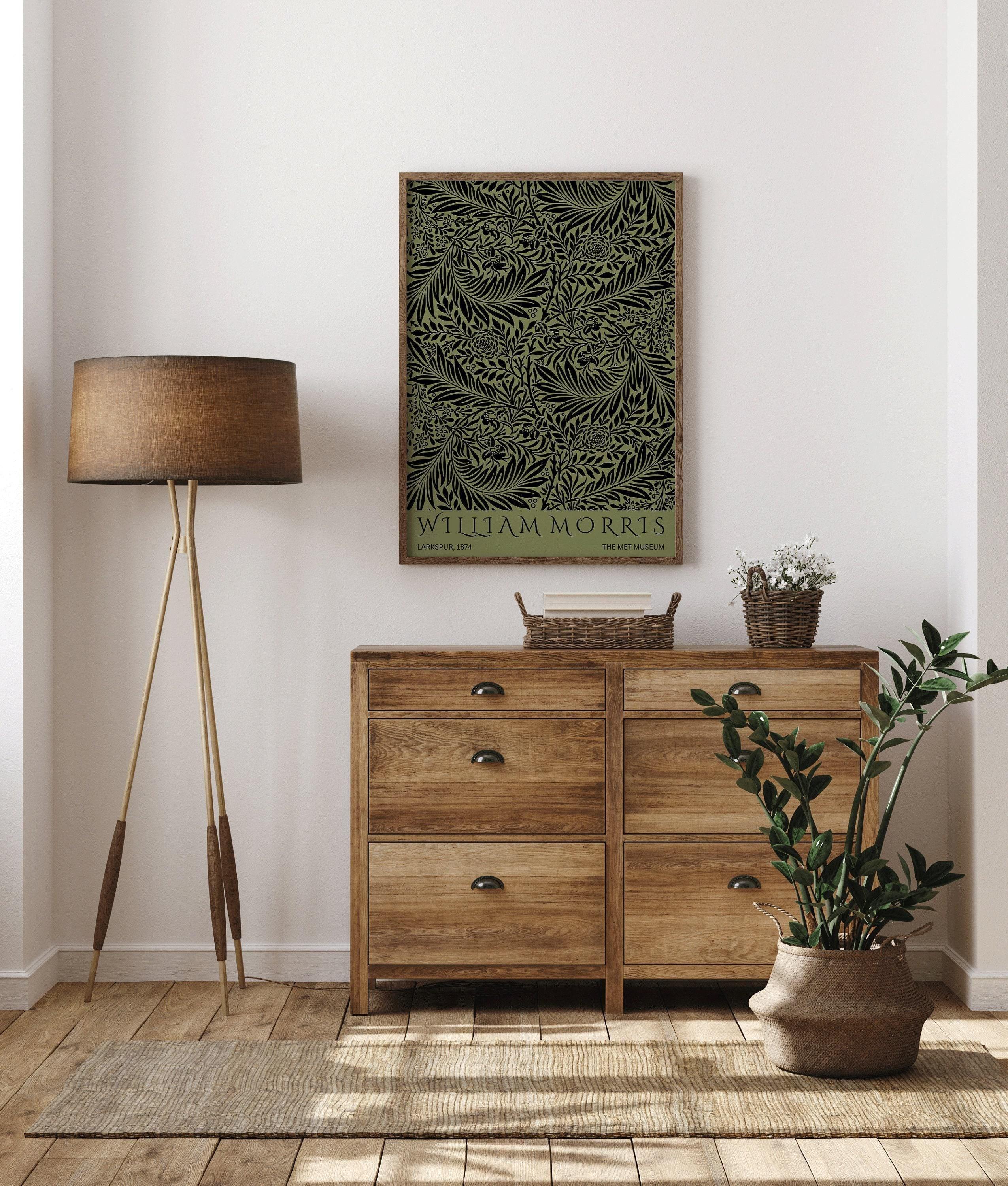 William Morris - Larkspur Green PRINT | Vintage Botanical Pattern Poster