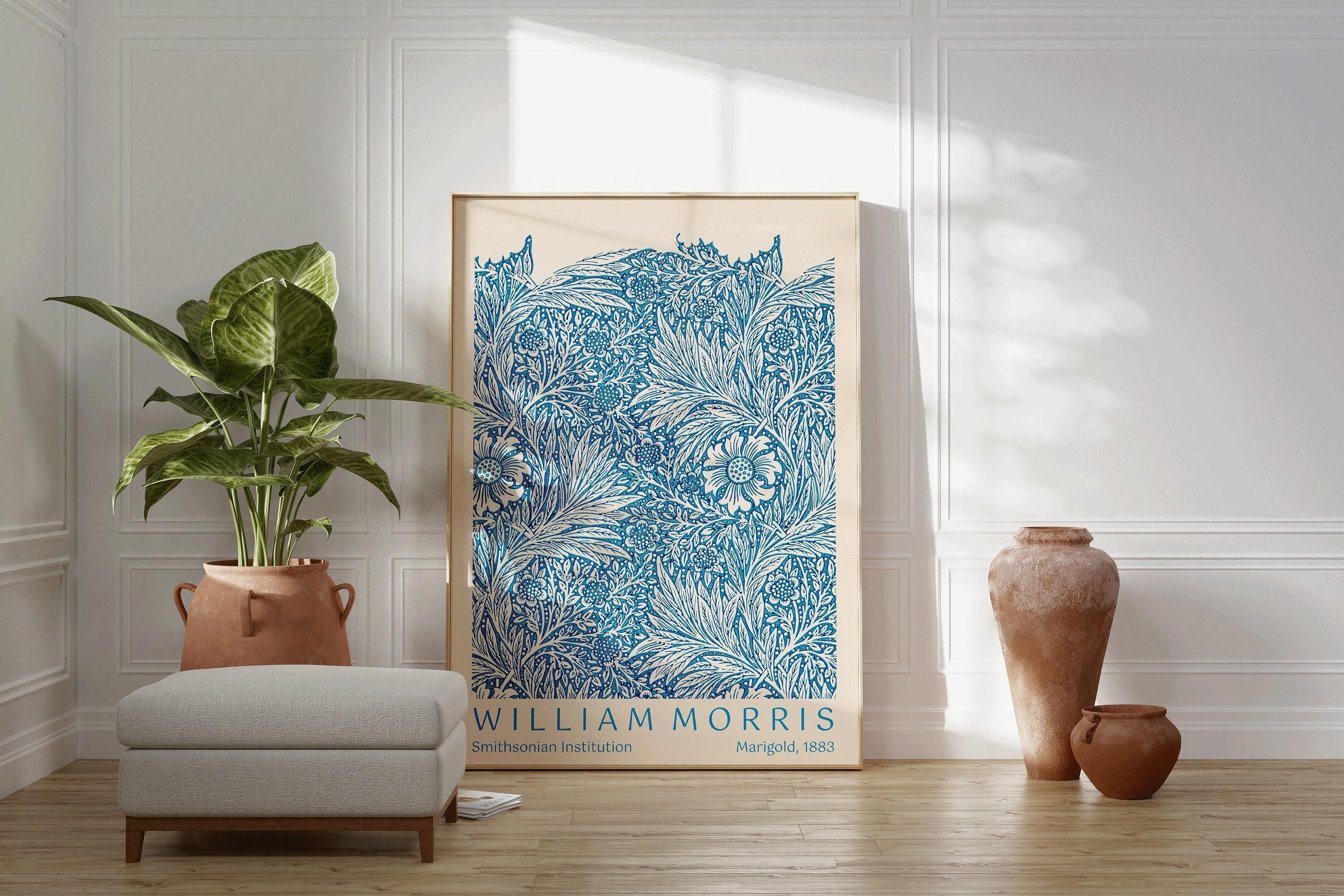 William Morris - Marigold Blue PRINT | Vintage Botanical Pattern Poster