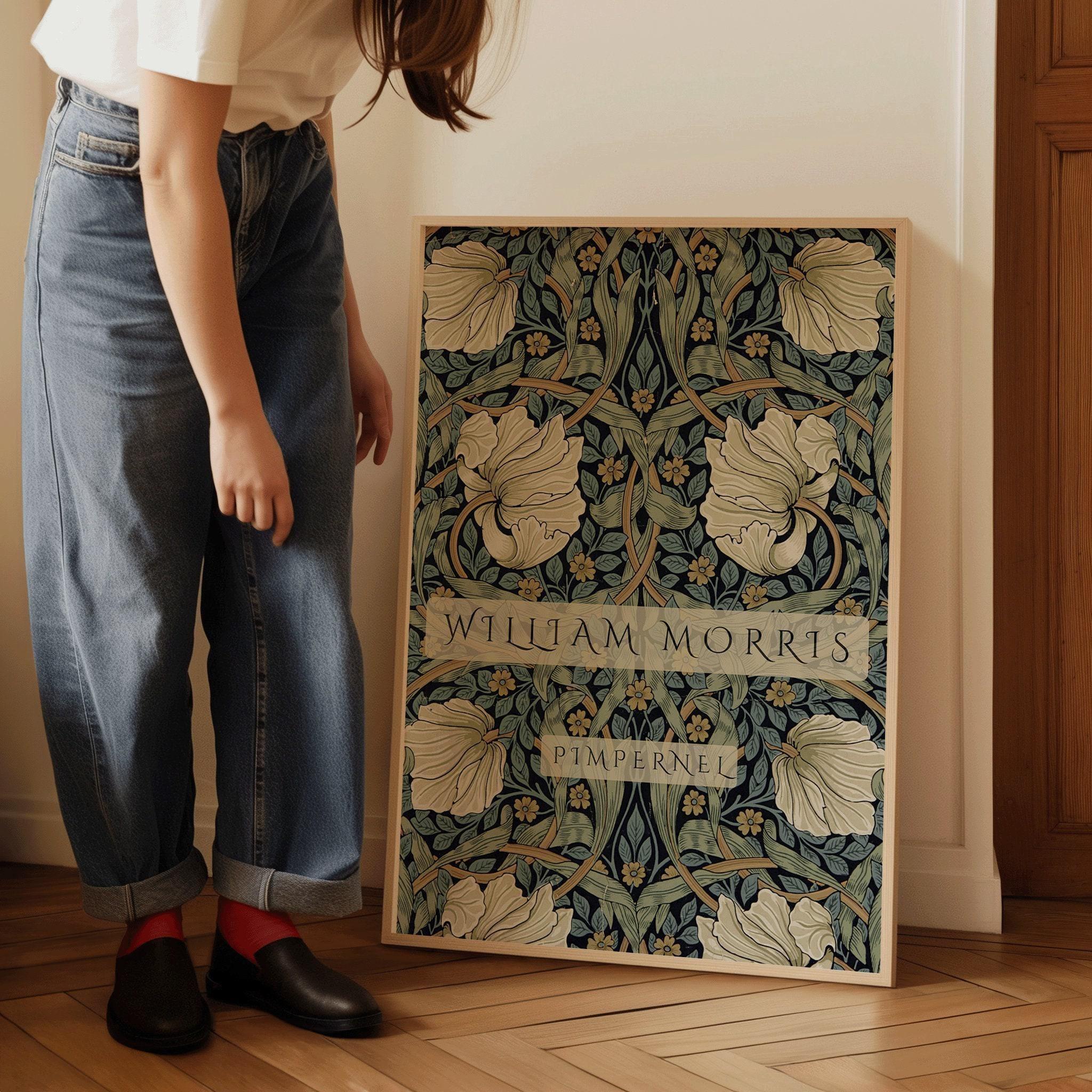 William Morris - Pimpernel PRINT | Vintage Sage Green Botanical Poster